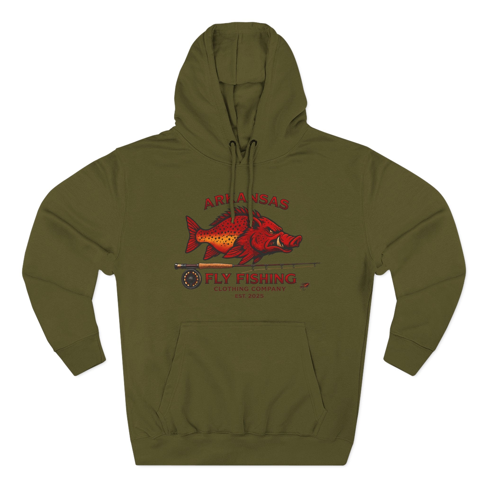 Arkansas Fly Fishing Clothing Company Hoodie — Vintage Trout Graphic Pullover