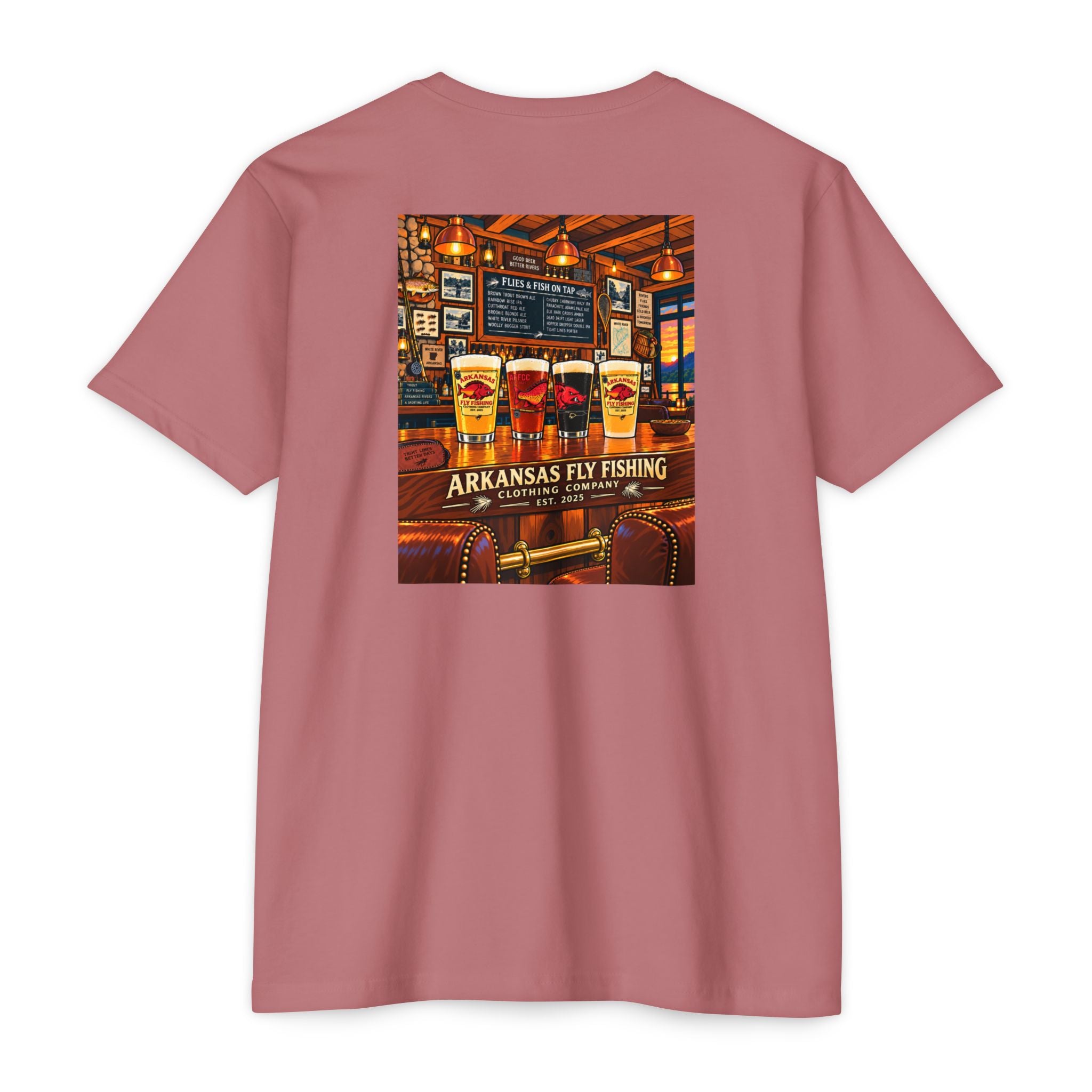 AFFCC Beer Pub Graphic T-Shirt — Arkansas Fly Fishing Clothing Company Logo
