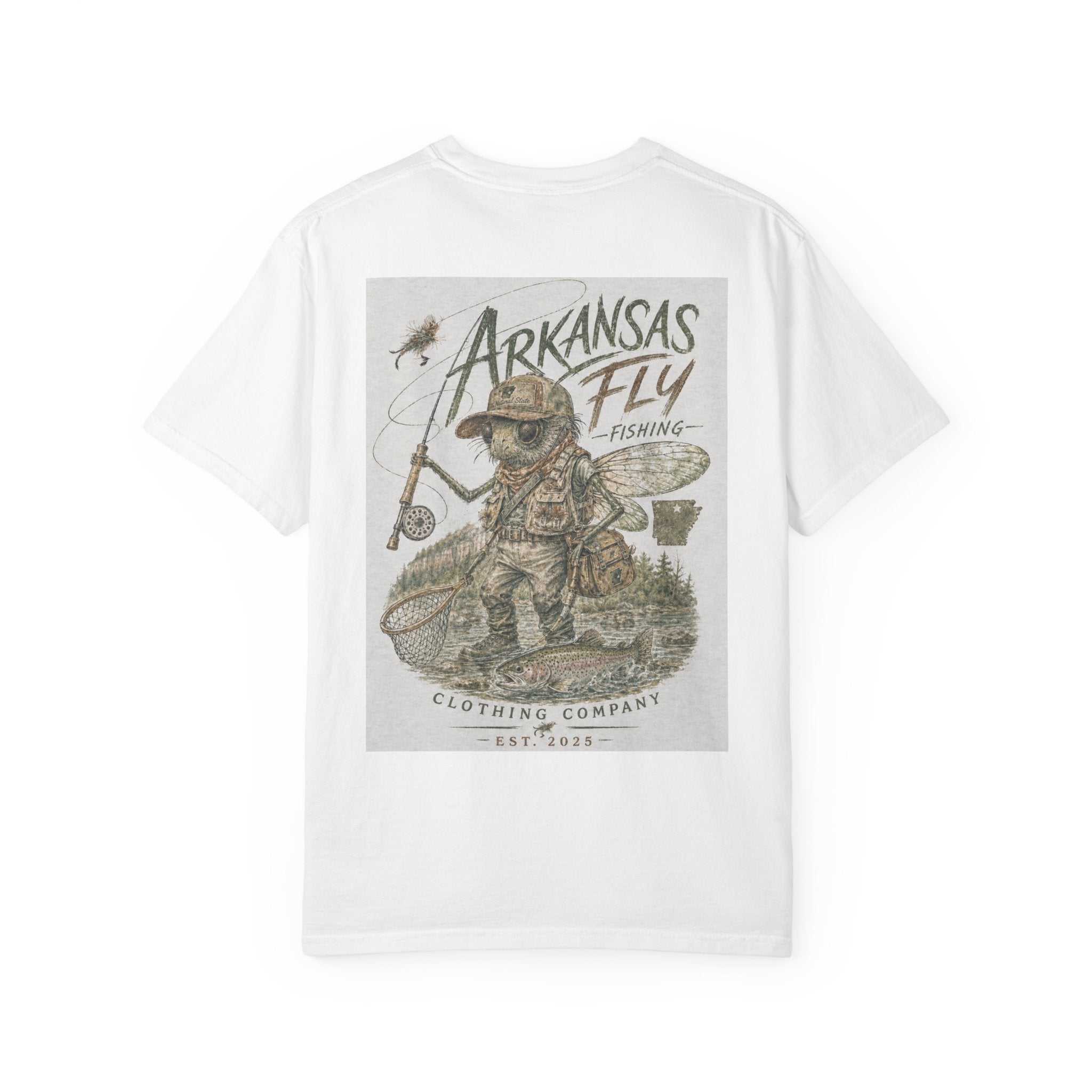 AFFCC Arkansas Fly Fishing Illustration T-Shirt | Vintage Angler Graphic