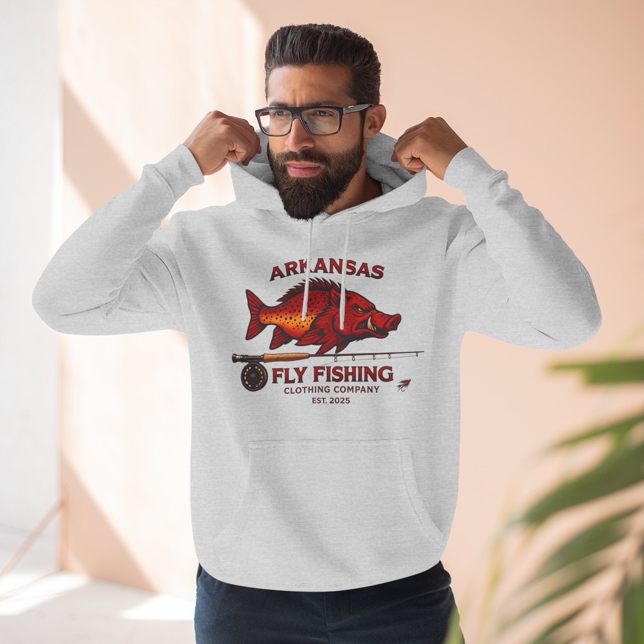 Arkansas Fly Fishing Clothing Company Hoodie — Vintage Trout Graphic Pullover