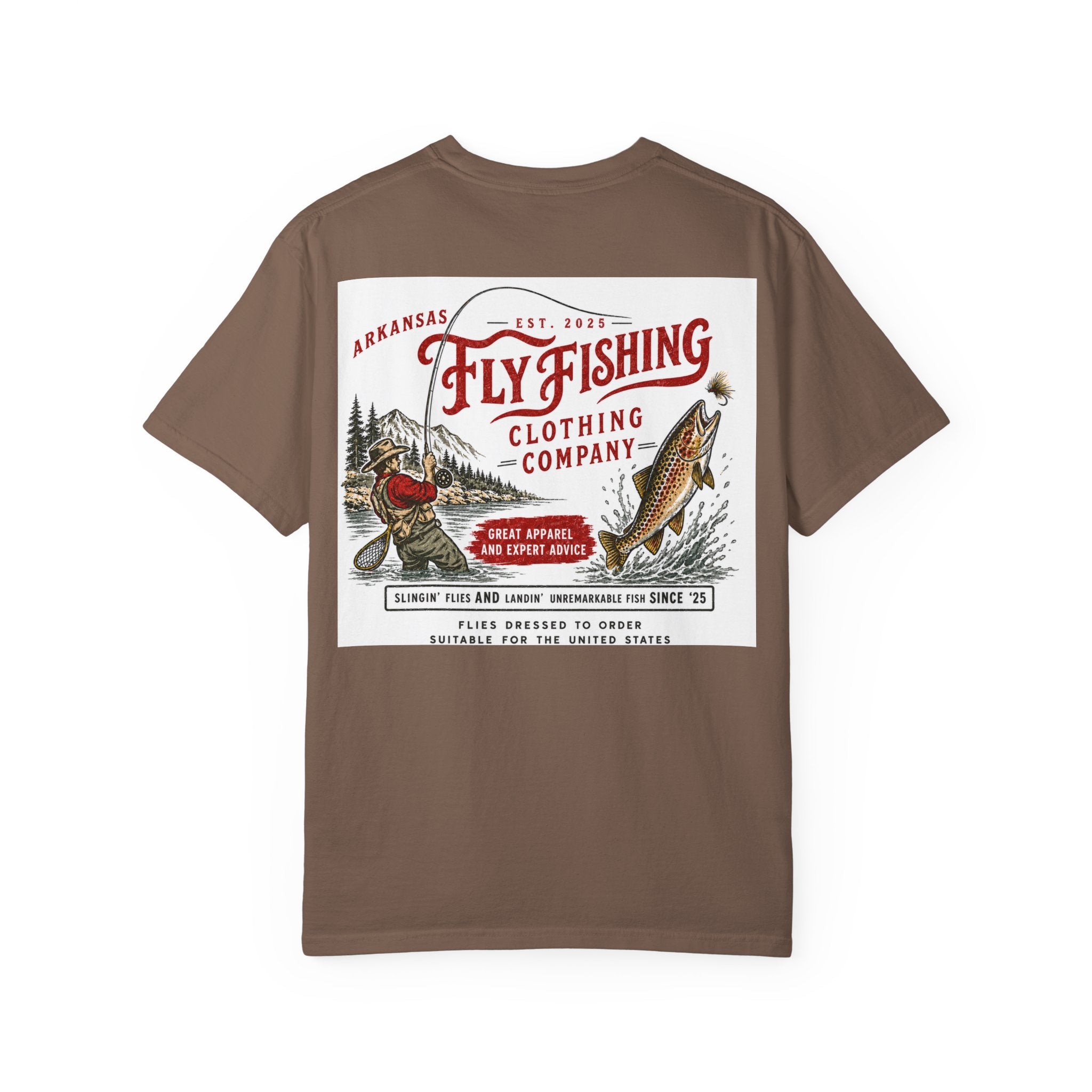 AFFCC Vintage Hog/Trout Hybrid Patch T-Shirt | Small Chest Pocket Graphic/ Large Vintage Back Graphic