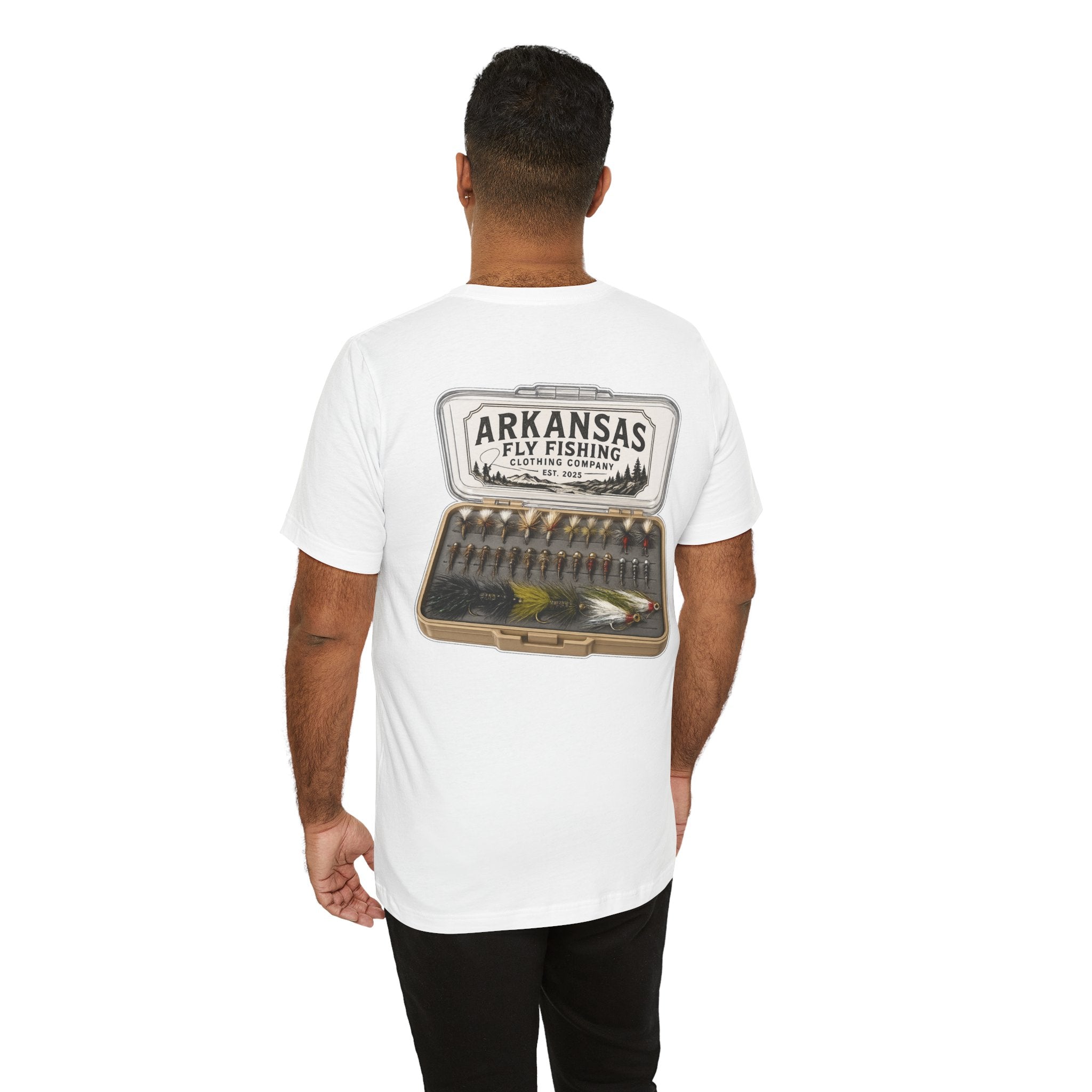 Athletic Fit Runs Small ARKANSAS FLY FISHING CLOTHING COMPANY - FLY BOX Unisex Jersey Short Sleeve Tee