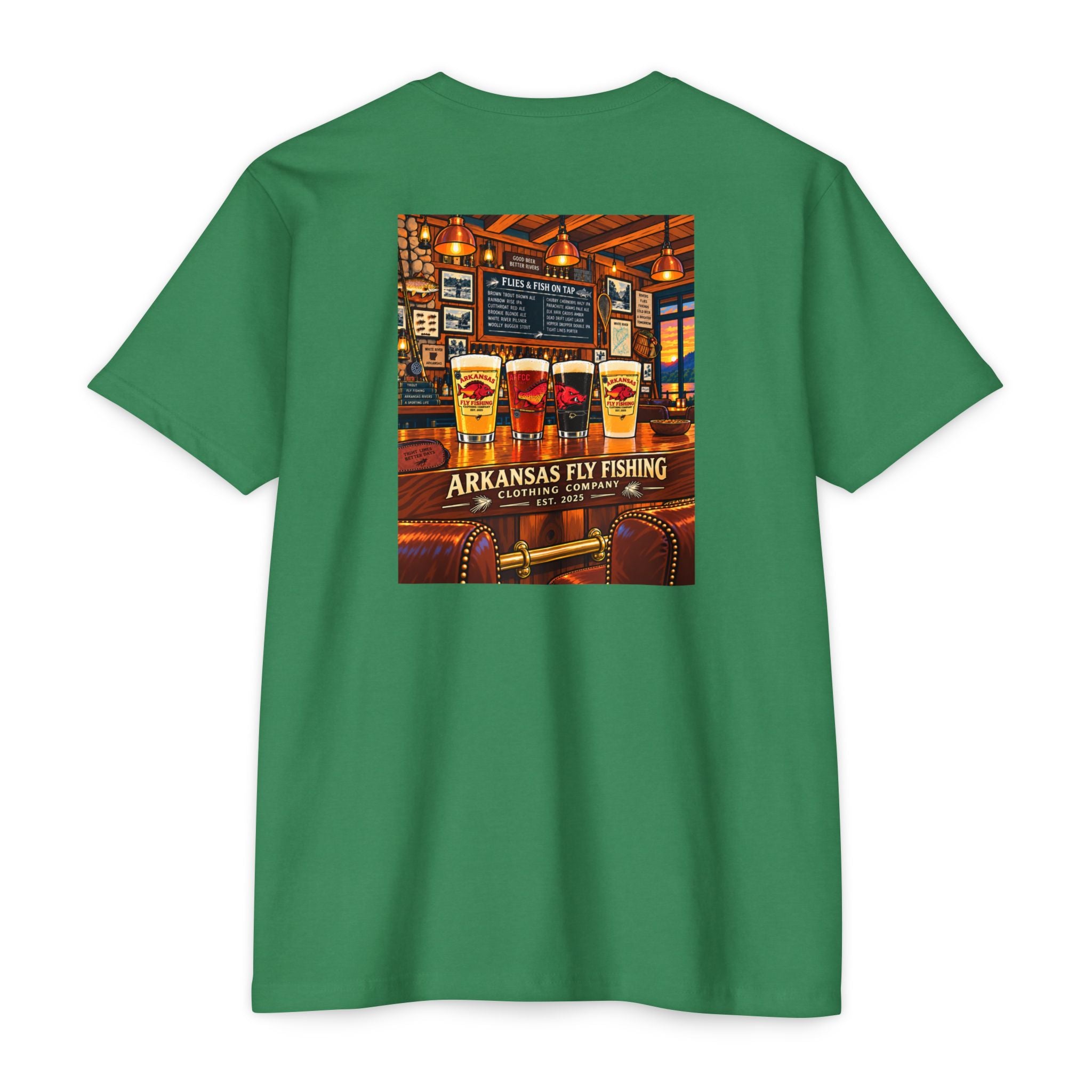 AFFCC Beer Pub Graphic T-Shirt — Arkansas Fly Fishing Clothing Company Logo