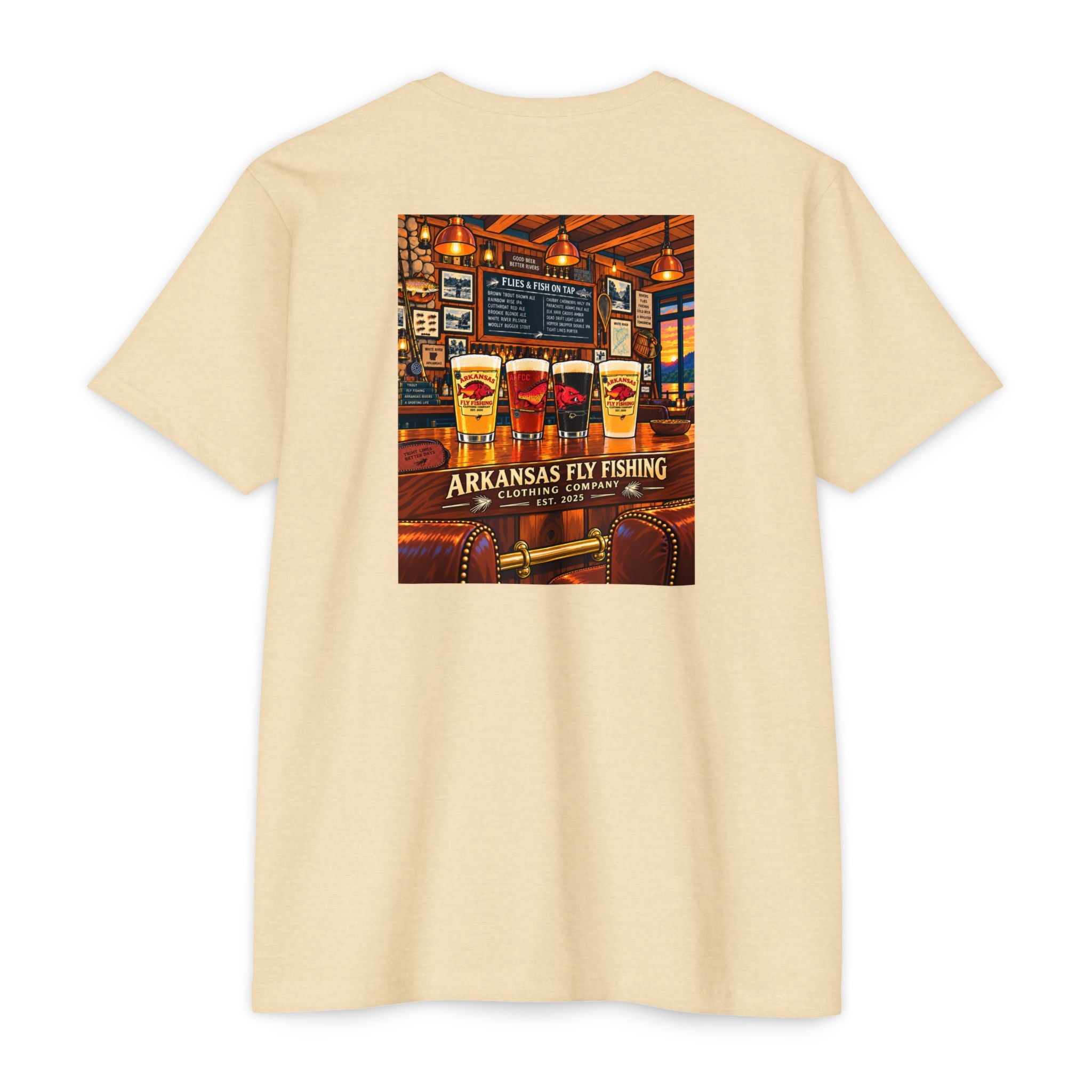 AFFCC Beer Pub Graphic T-Shirt — Arkansas Fly Fishing Clothing Company Logo