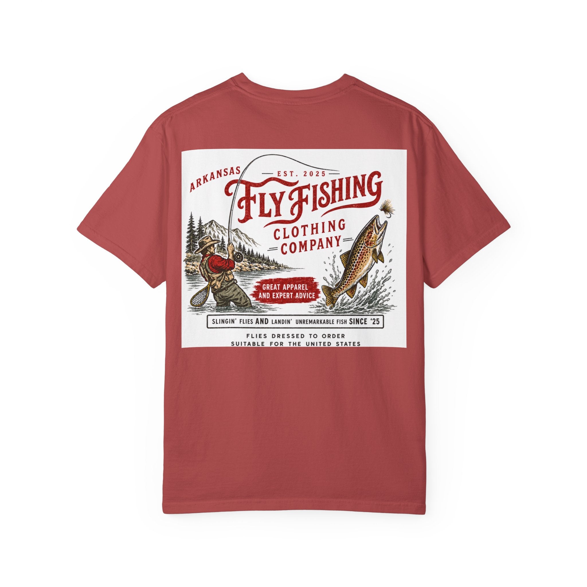 AFFCC Vintage Hog/Trout Hybrid Patch T-Shirt | Small Chest Pocket Graphic/ Large Vintage Back Graphic