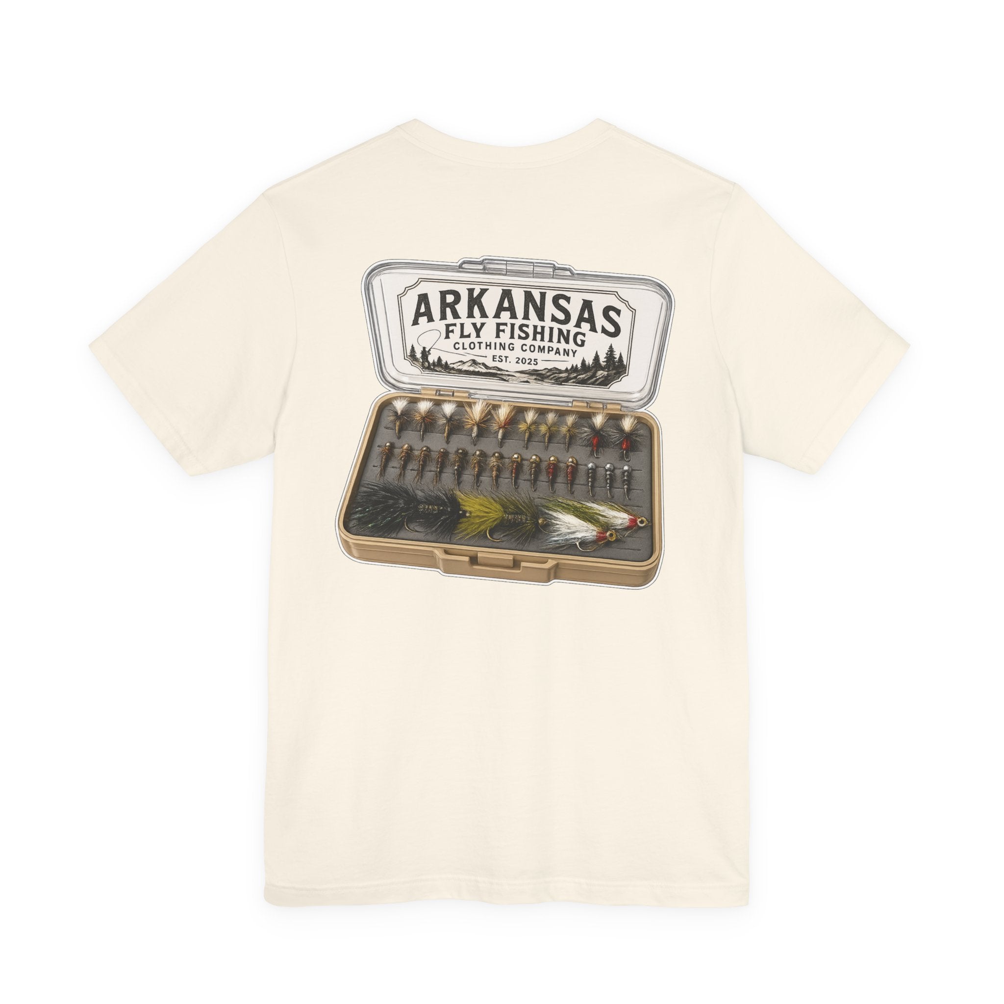 Athletic Fit Runs Small ARKANSAS FLY FISHING CLOTHING COMPANY - FLY BOX Unisex Jersey Short Sleeve Tee
