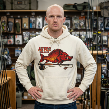 AFFCC Hog/Trout With Fly Rod Hoodie - AFCC Est. 2006 Fishing Graphic Pullover