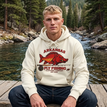 Arkansas Fly Fishing Clothing Company Hoodie – Vintage Hog/Trout Graphic Pullover