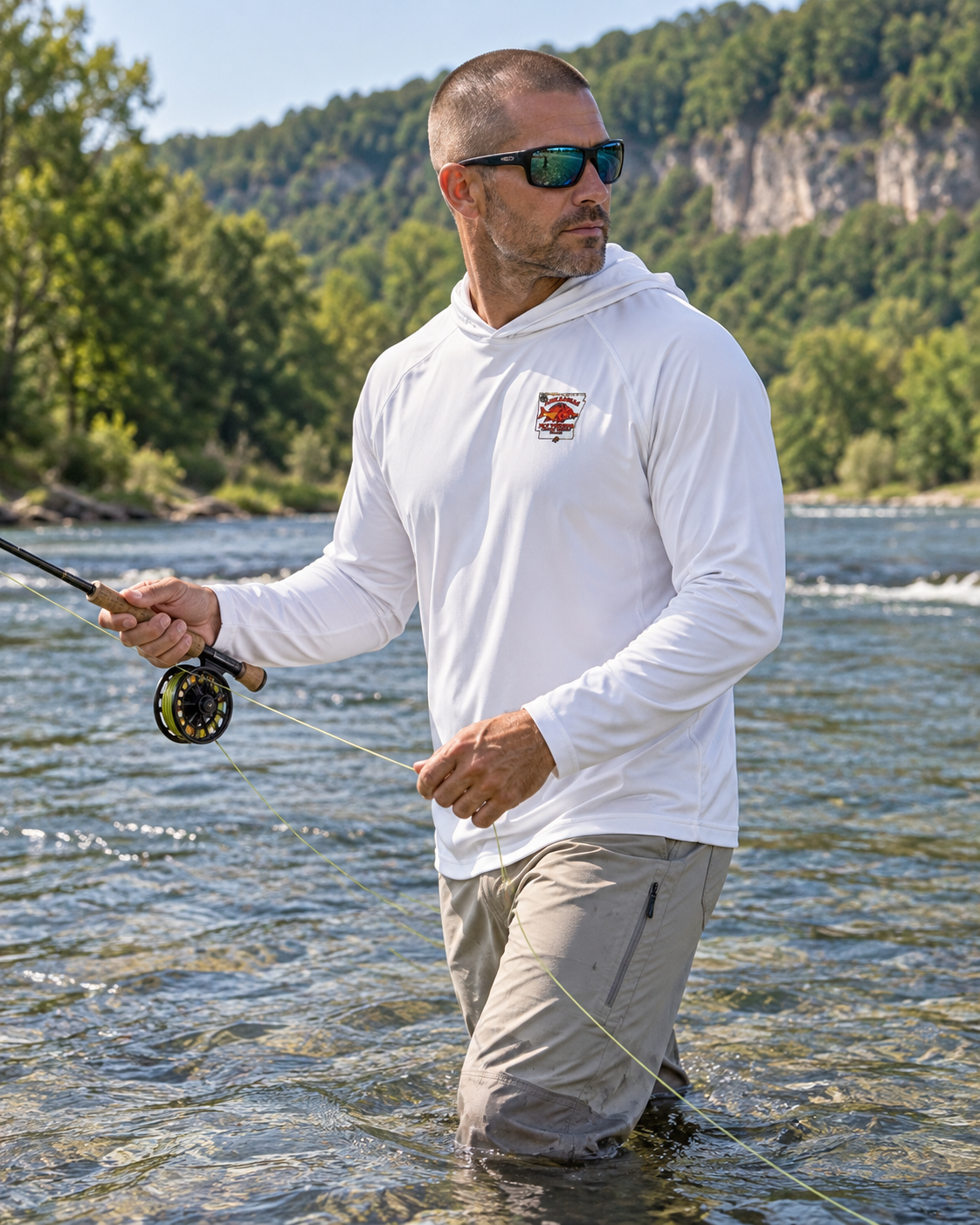 AFFCC EST. 2025 Logo Sun Hoodie — Retro Hog/Trout Logo Graphic Hoodie