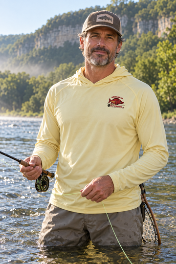 AFFCC Brown Trout DTG Print Sun Hoodie — AFFCC Trout Graphic Sun Hoodie Pullover