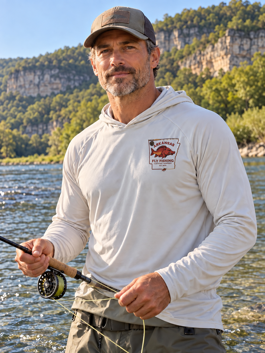 AFFCC Parachute Adams Sun Hoodie — Parachute Adams Dry Fly DTG Graphic Pullover