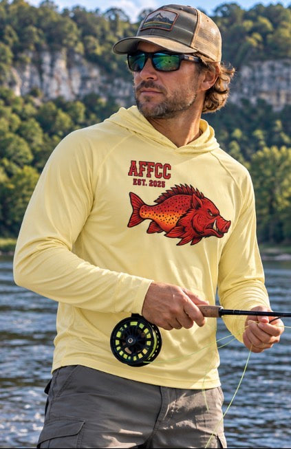 AFFCC Sun Hoodie Hog/Trout Logo – Red Hog/Trout Graphic (AFCC)