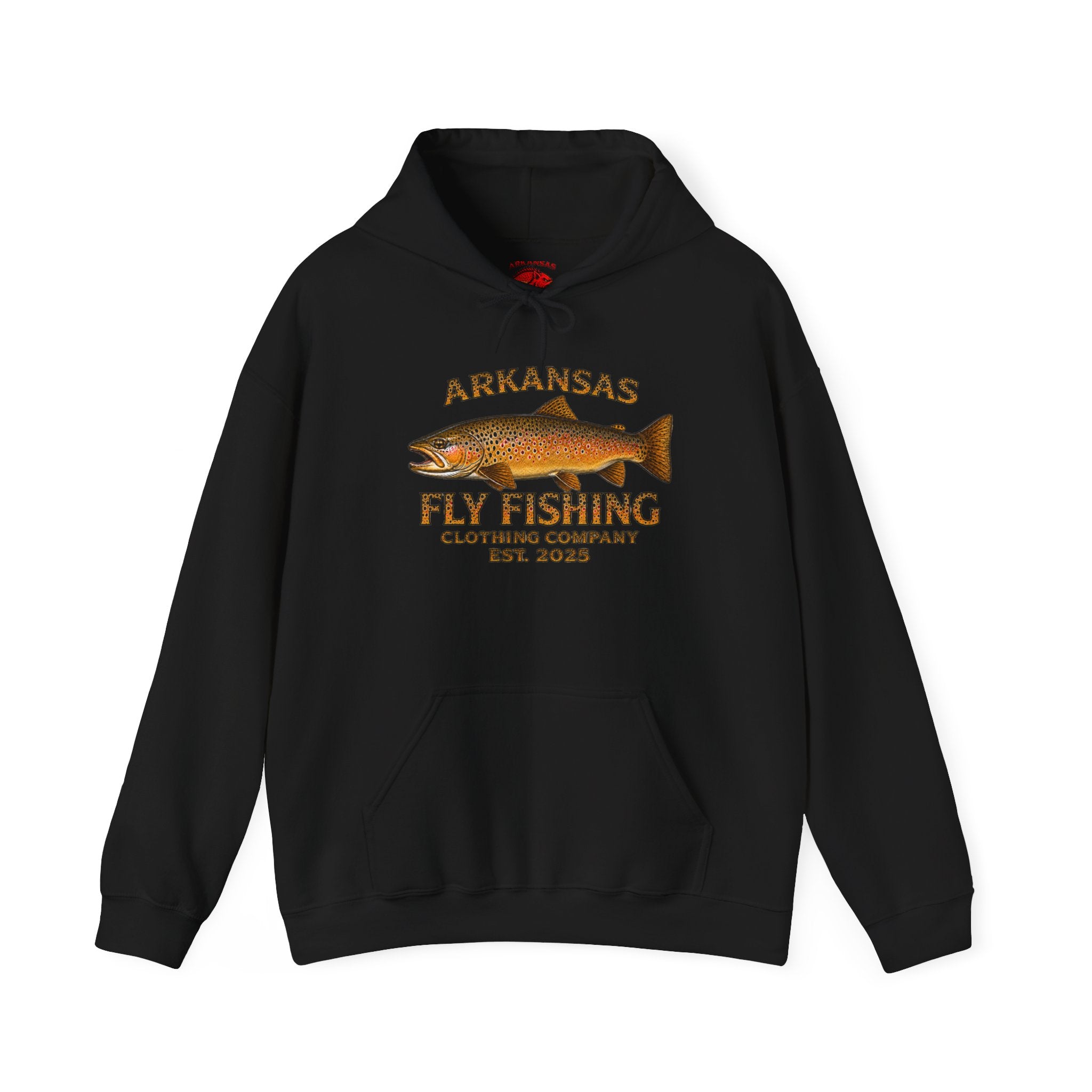 Arkansas Fly Fishing Clothing Company  Hoodie – Brown Trout Design