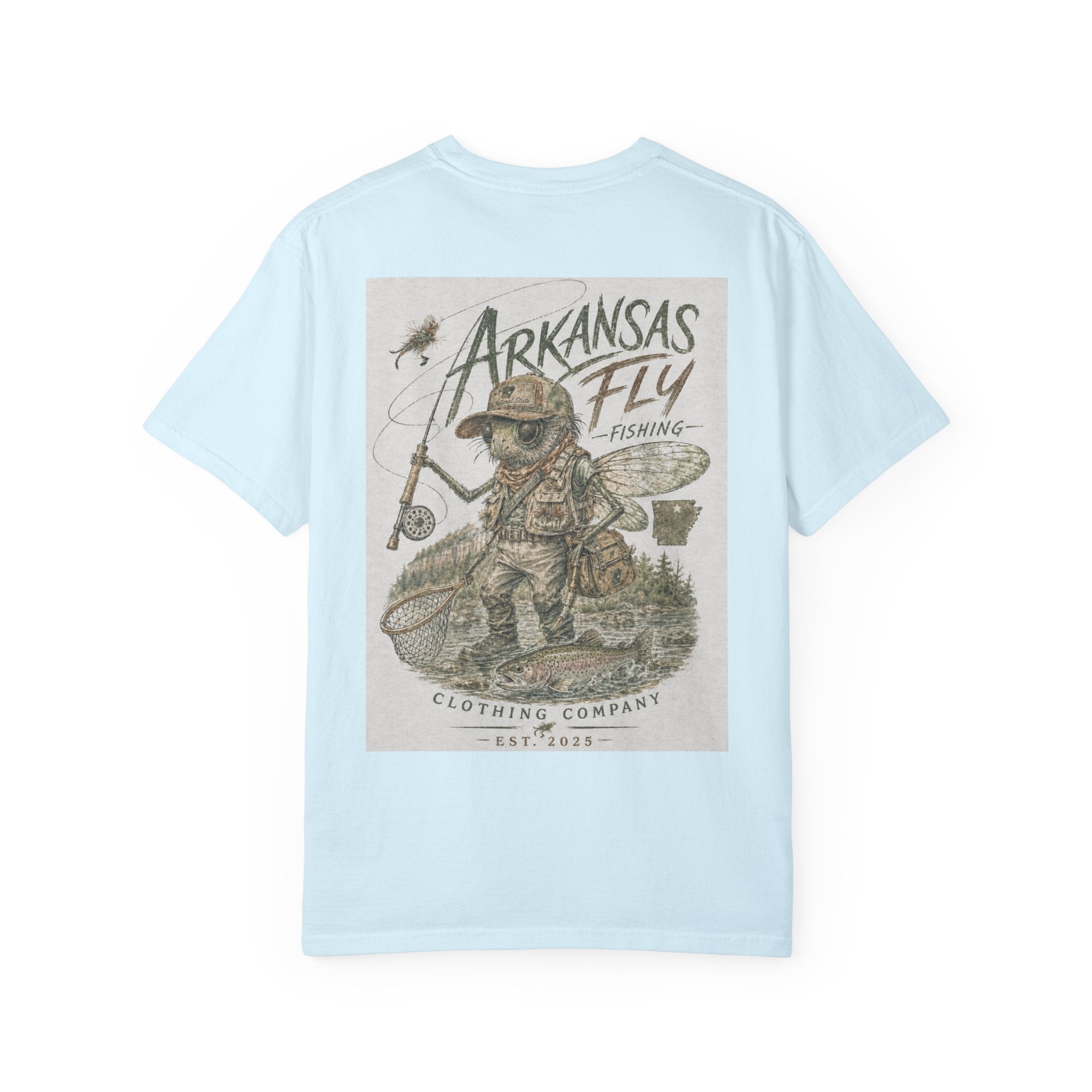 AFFCC Arkansas Fly Fishing Illustration T-Shirt | Vintage Angler Graphic