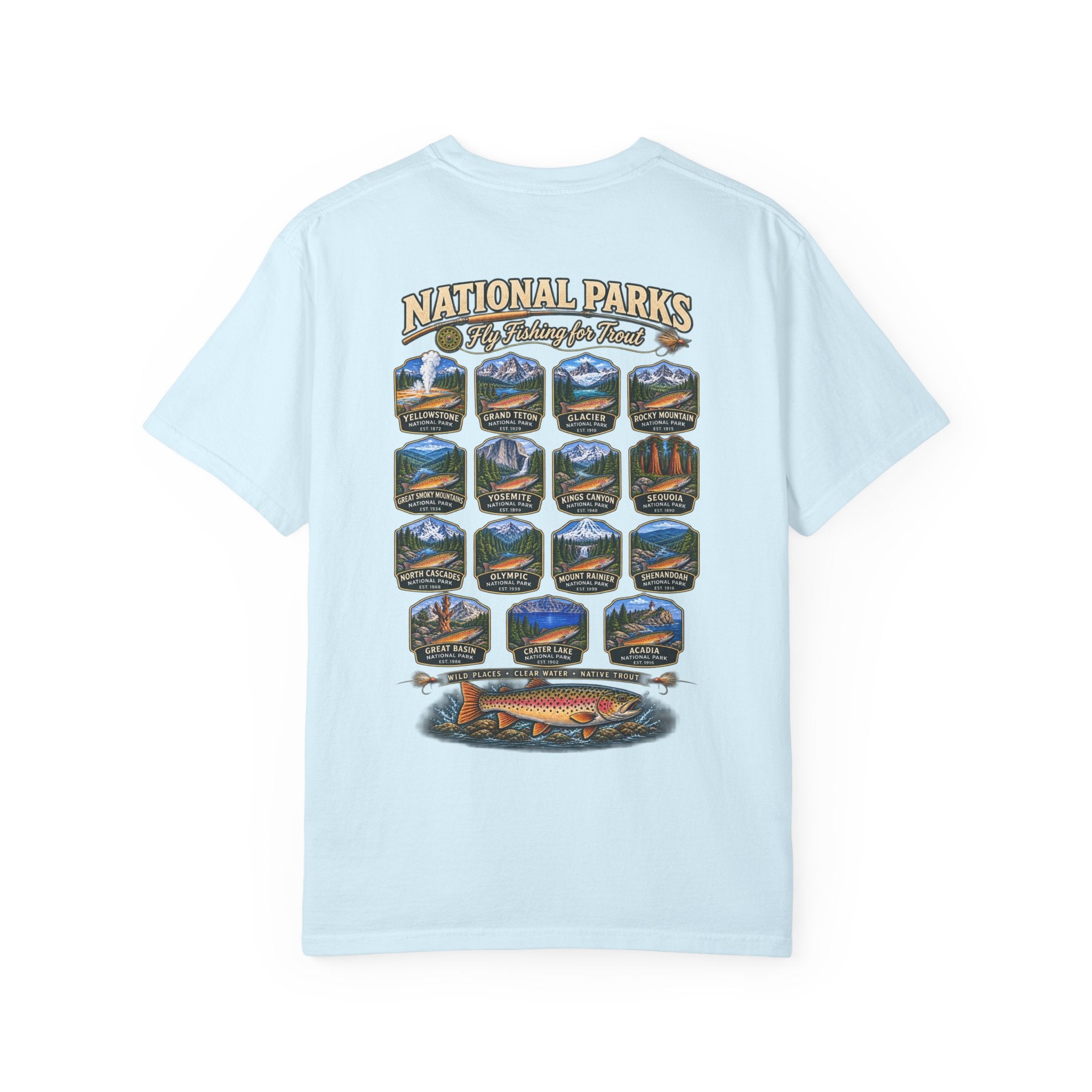 AFFCC National Parks Trout Roadtrip T‑Shirt — US Parks Vintage Design