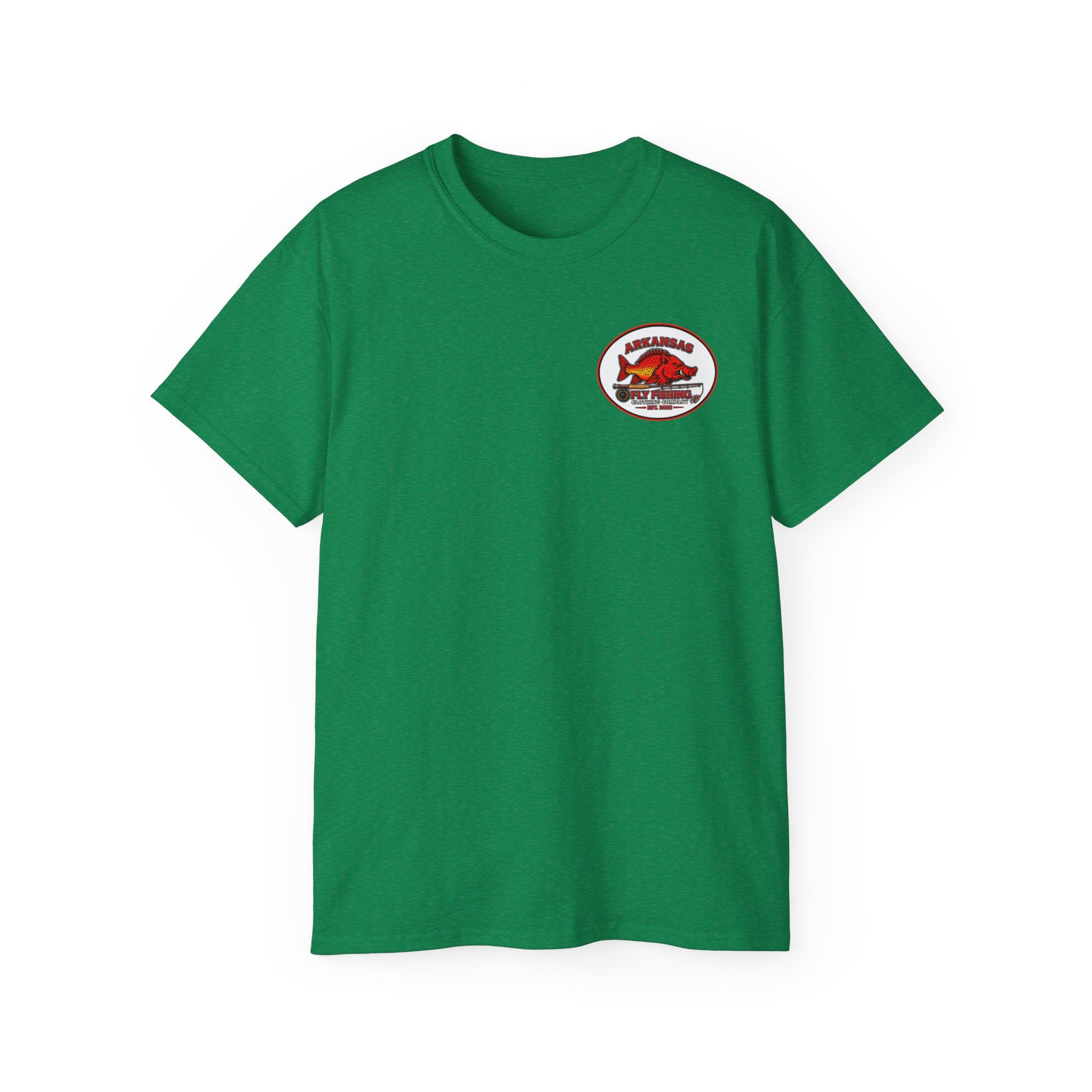 Arkansas Fly Fishing Clothing Company Square Graphic T-Shirt — Arkansas Clothing Company Vintage Fly Design