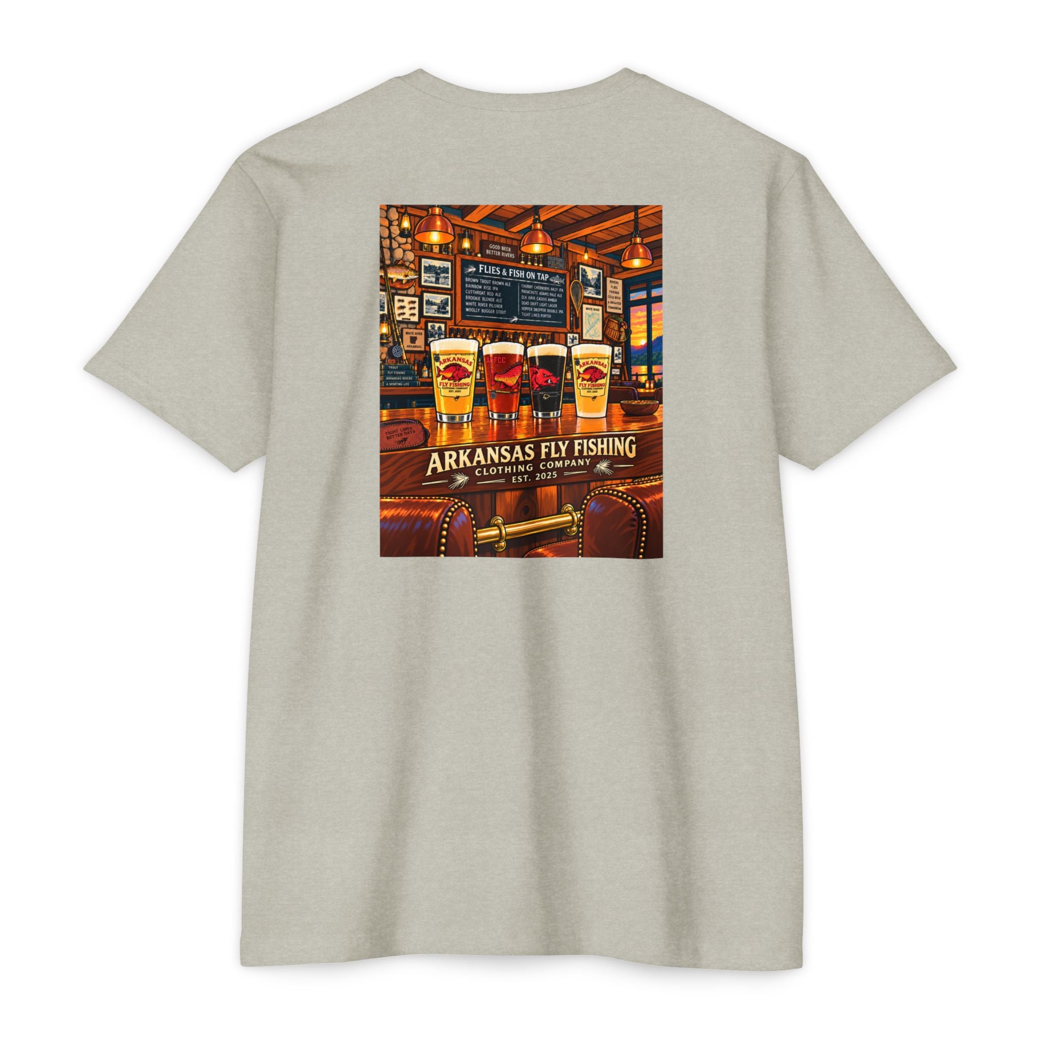 AFFCC Beer Pub Graphic T-Shirt — Arkansas Fly Fishing Clothing Company Logo