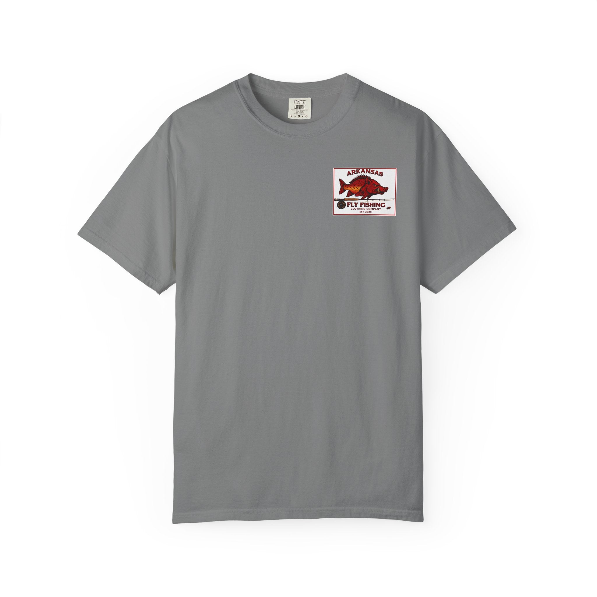 AFFCC Beer Menu Fly Fishing T‑Shirt — AFCC River Classics Vintage Patch Design