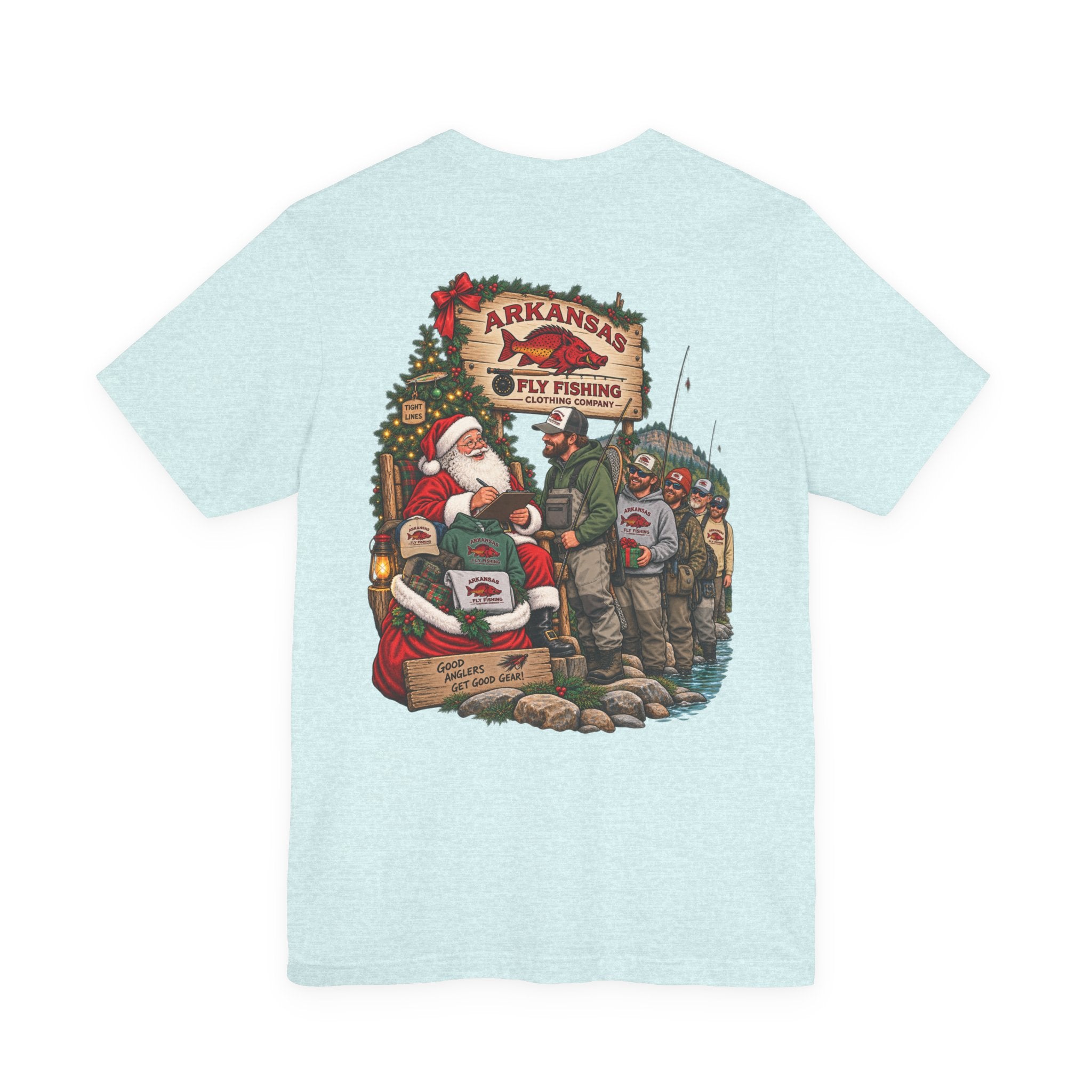 Athletic fit Runs Small AFFCC EST. 2025 Arkansas Fly Fishing Santa Christmas Tee