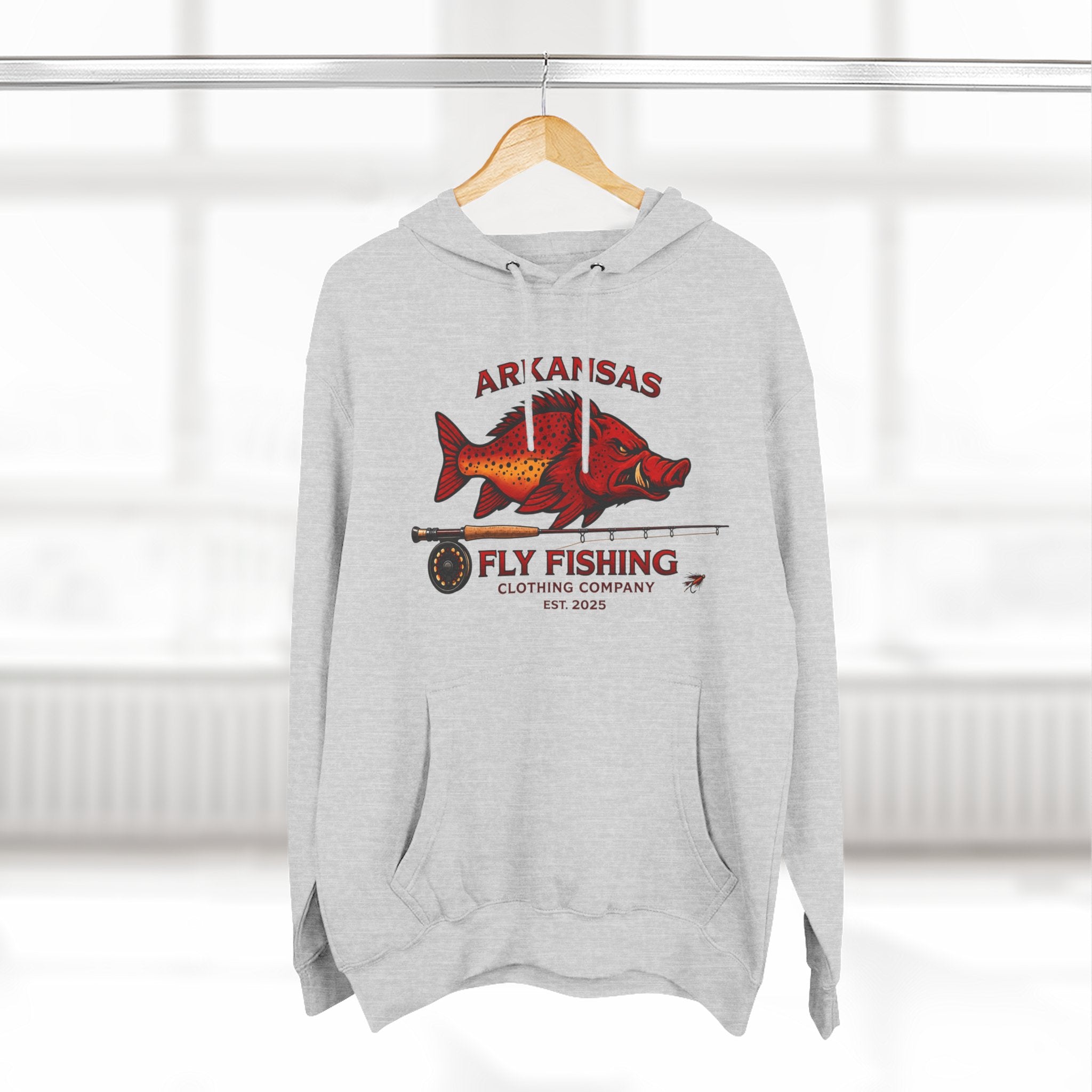 Arkansas Fly Fishing Clothing Company Hoodie — Vintage Trout Graphic Pullover