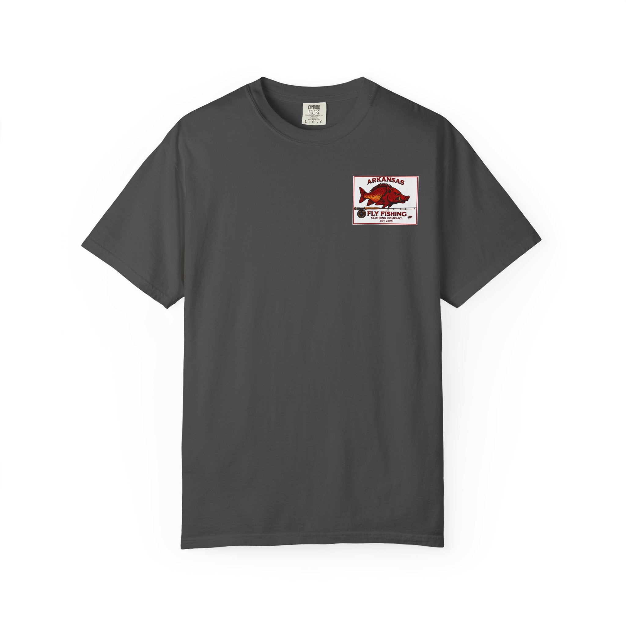 AFFCC Vintage Hog/Trout Hybrid Patch T-Shirt | Small Chest Pocket Graphic/ Large Vintage Back Graphic