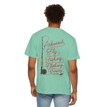 Arkansas Fly Fishing Clothing Company T-Shirt | Fly Rod Script Back Print