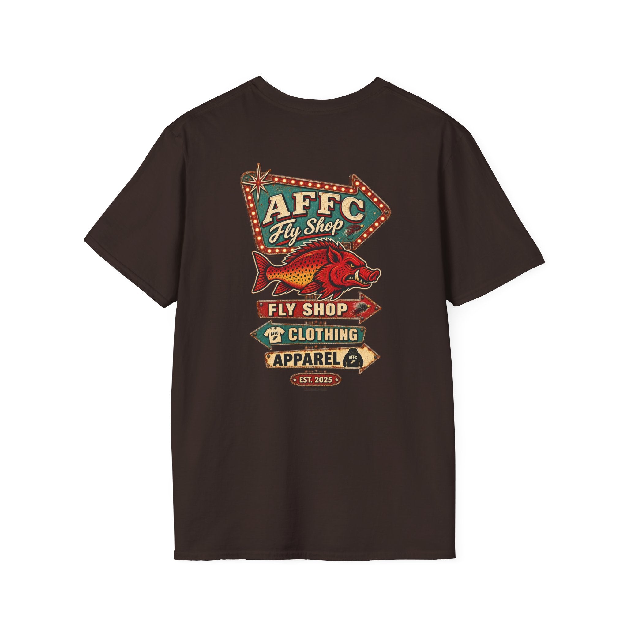 AFFCC Arkansas Fly Fishing Clothing Company Logo T-Shirt | Retro Sign Angler Shirt