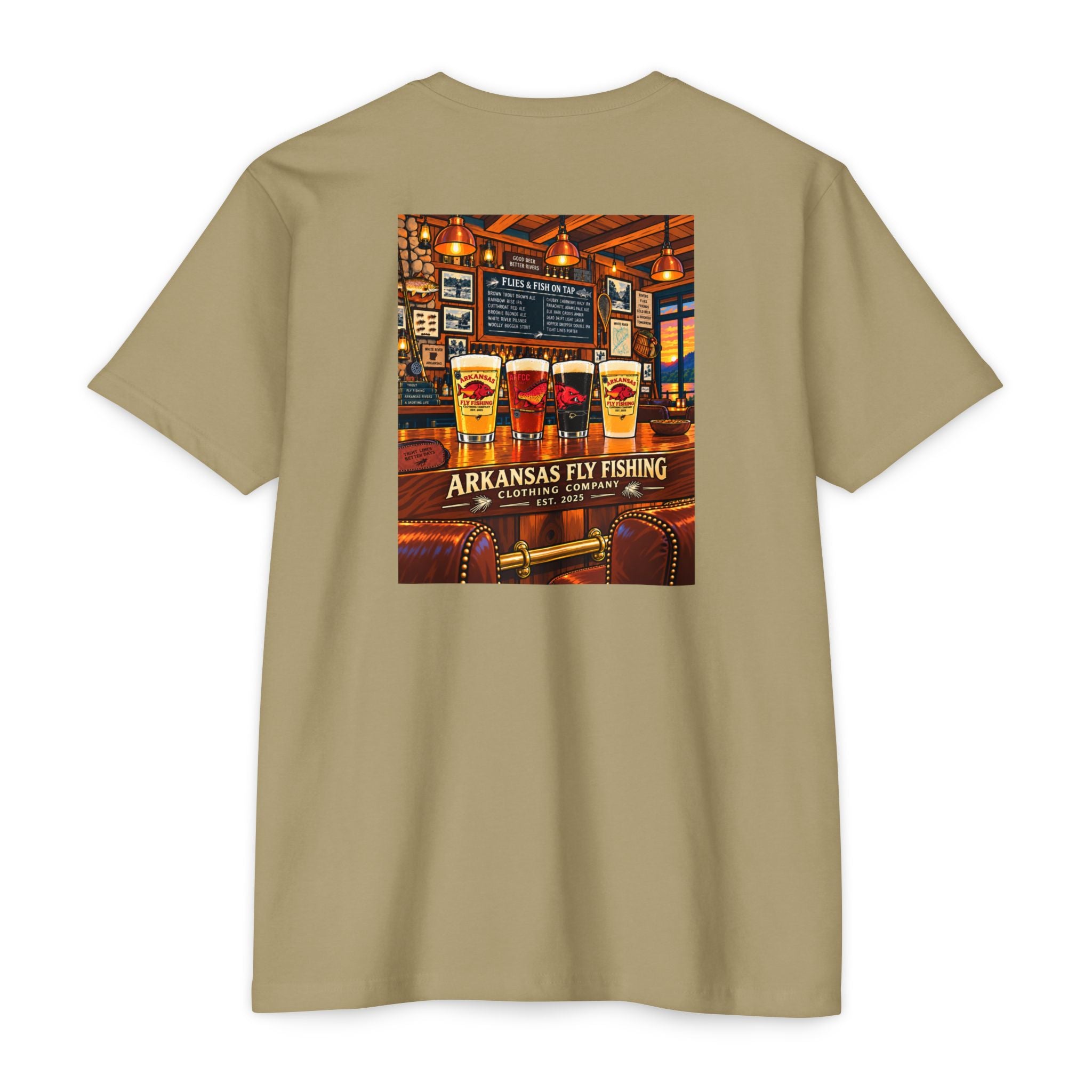 AFFCC Beer Pub Graphic T-Shirt — Arkansas Fly Fishing Clothing Company Logo