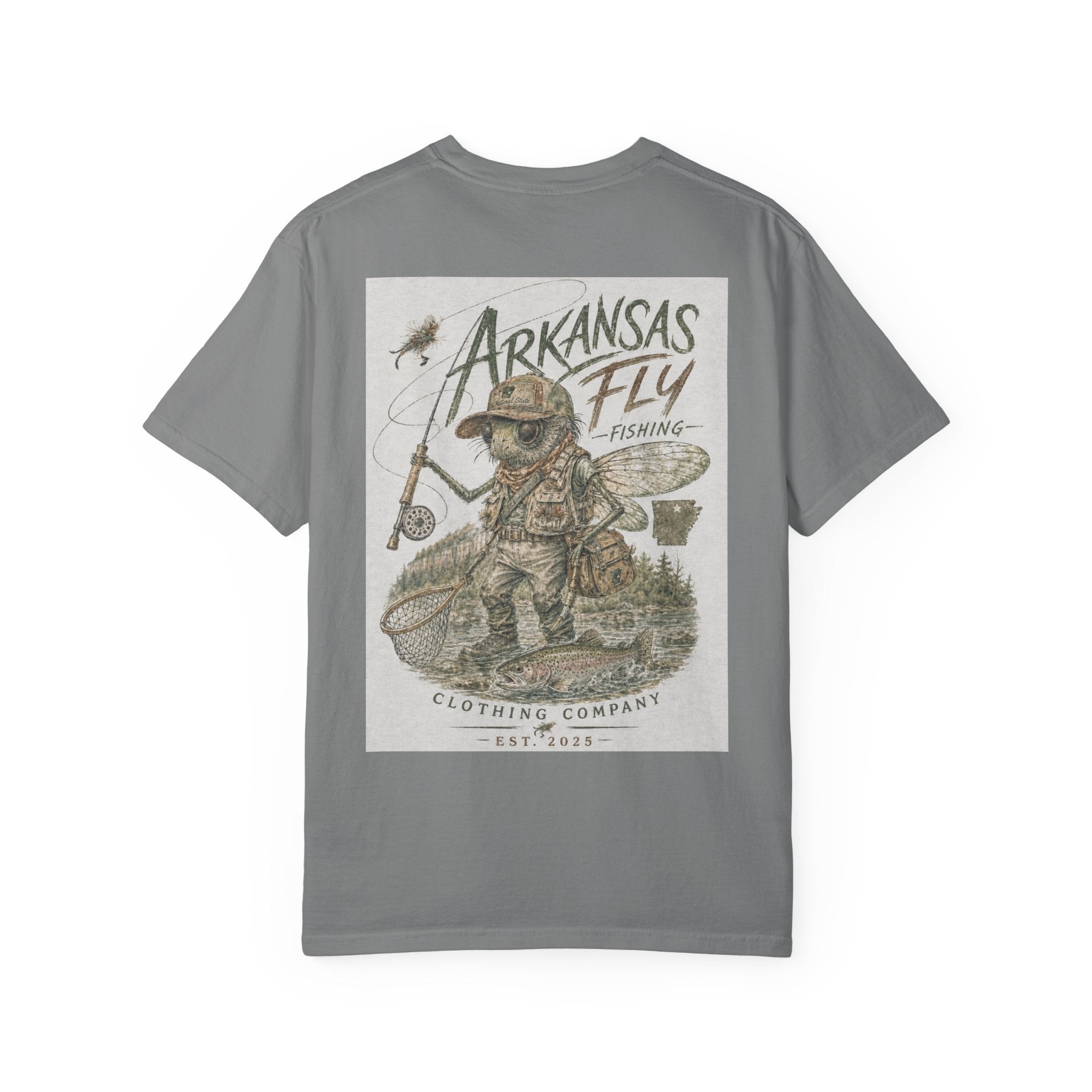 AFFCC Arkansas Fly Fishing Illustration T-Shirt | Vintage Angler Graphic
