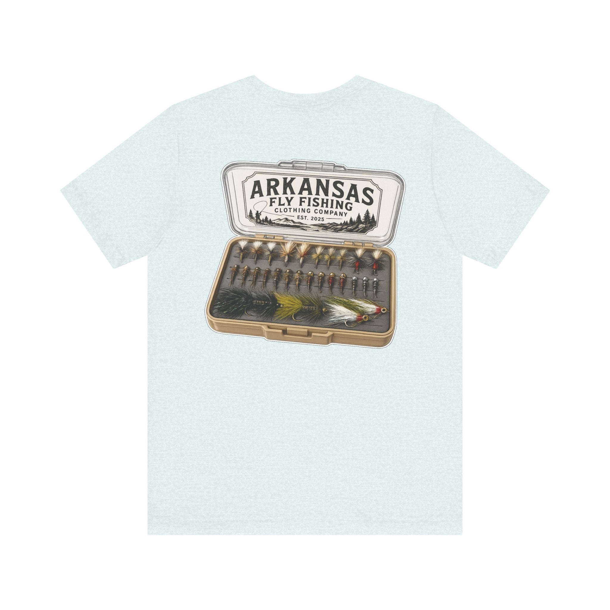 Athletic Fit Runs Small ARKANSAS FLY FISHING CLOTHING COMPANY - FLY BOX Unisex Jersey Short Sleeve Tee