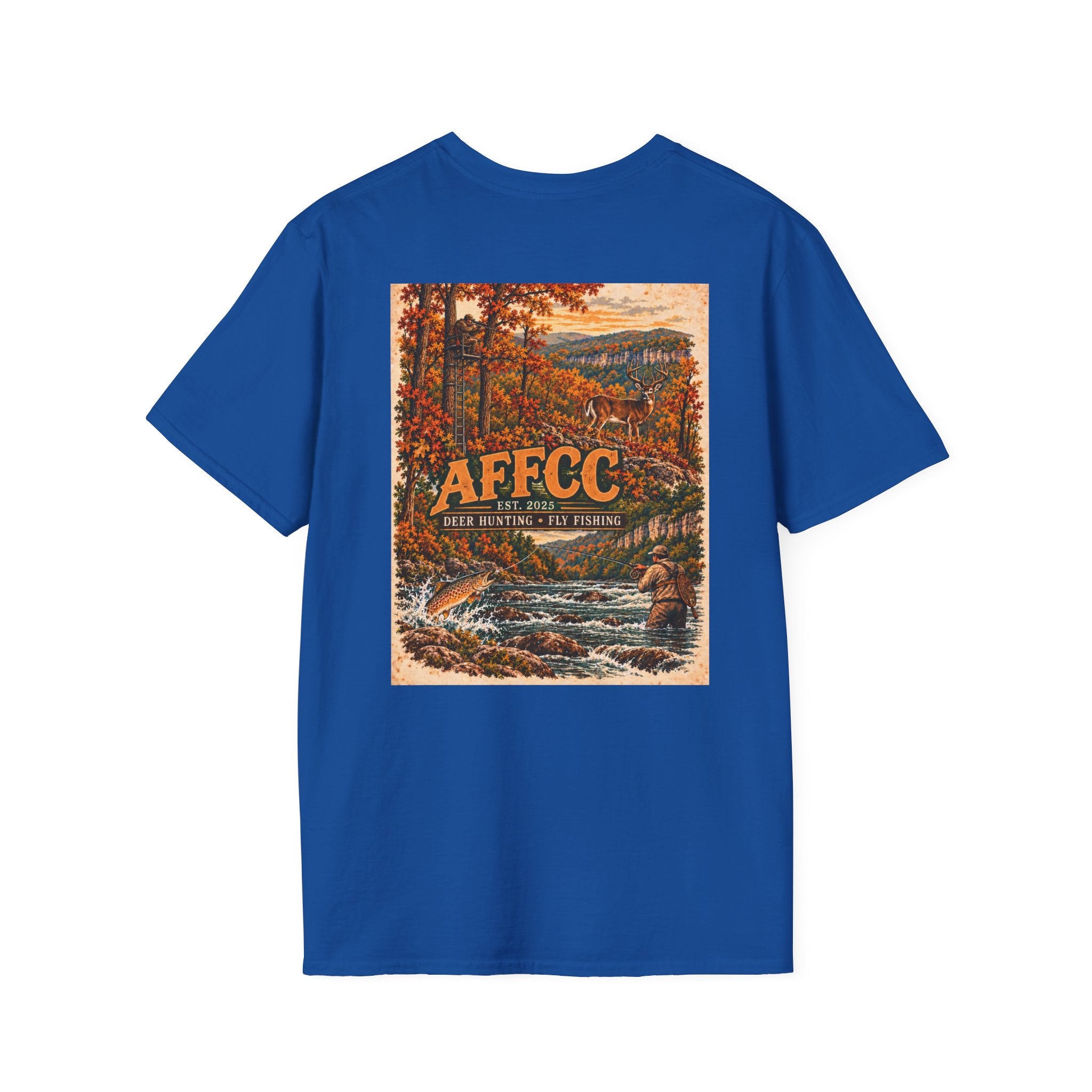 AFFCC Deer hunting and Fall River Fly Fishing Graphic T‑Shirt