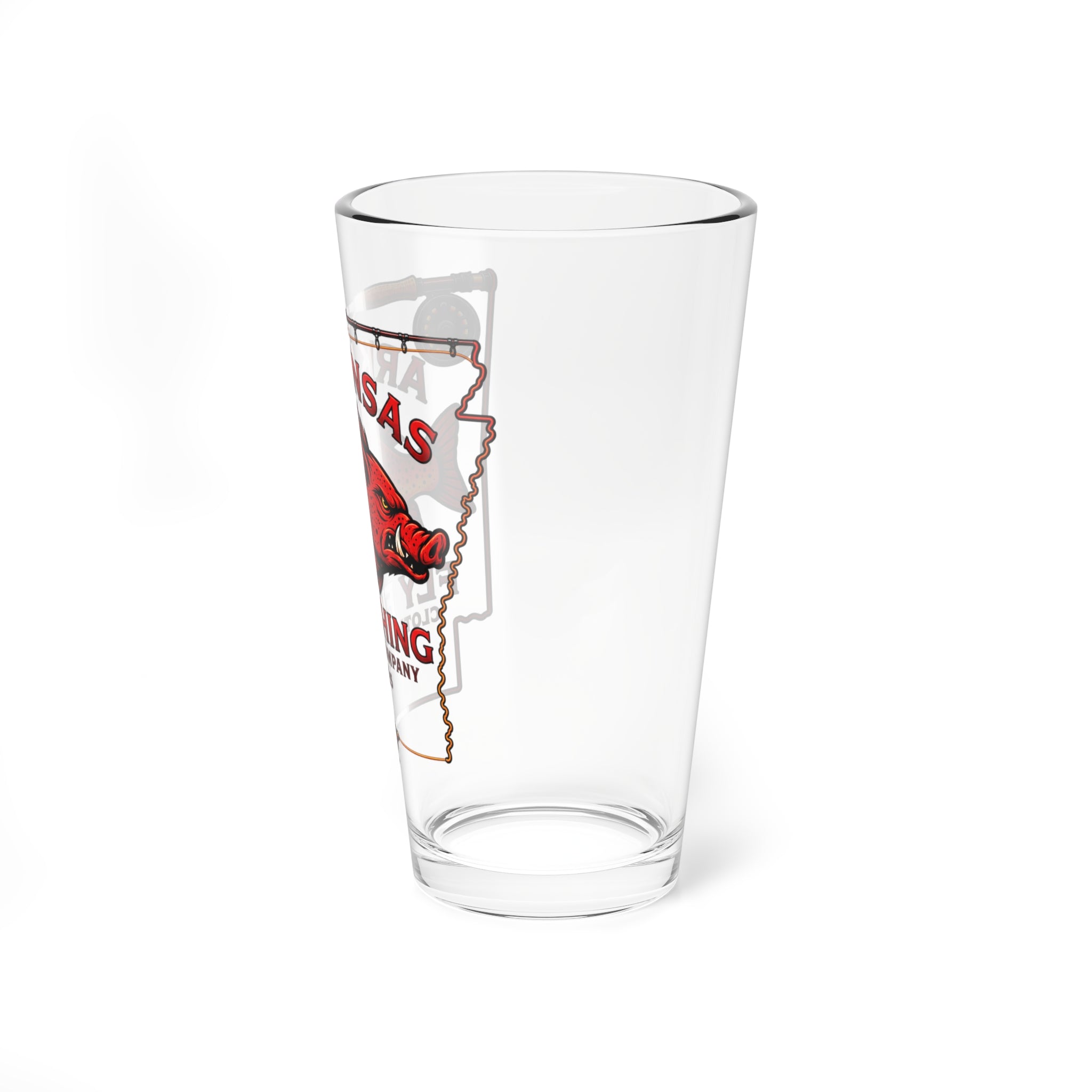Arkansas Fly Fishing Clothing Co. 16oz Mixing Glass - Redfish Logo Pint Glass