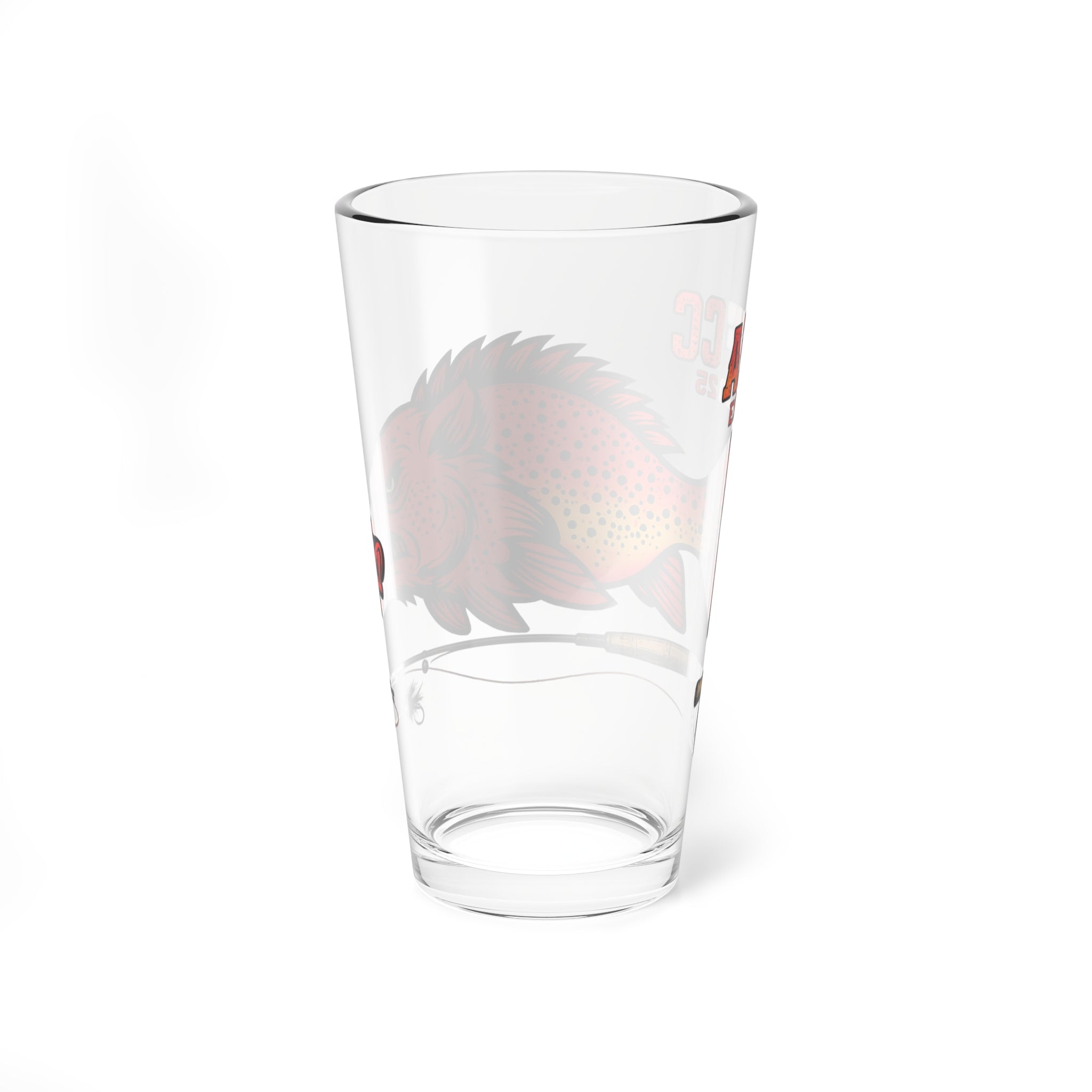 AFFCC Est. 2025 HogTrout Logo Mixing Glass — 16oz Bar Pint for Anglers & Cocktail Lovers