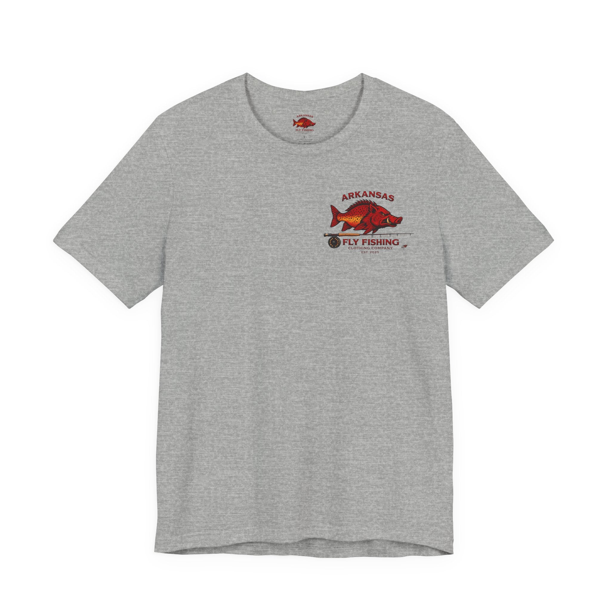 Athletic fit Runs Small AFFCC Arkansas Fly Fishing Tee – Brown Trout Graphic Short Sleeve Shirt