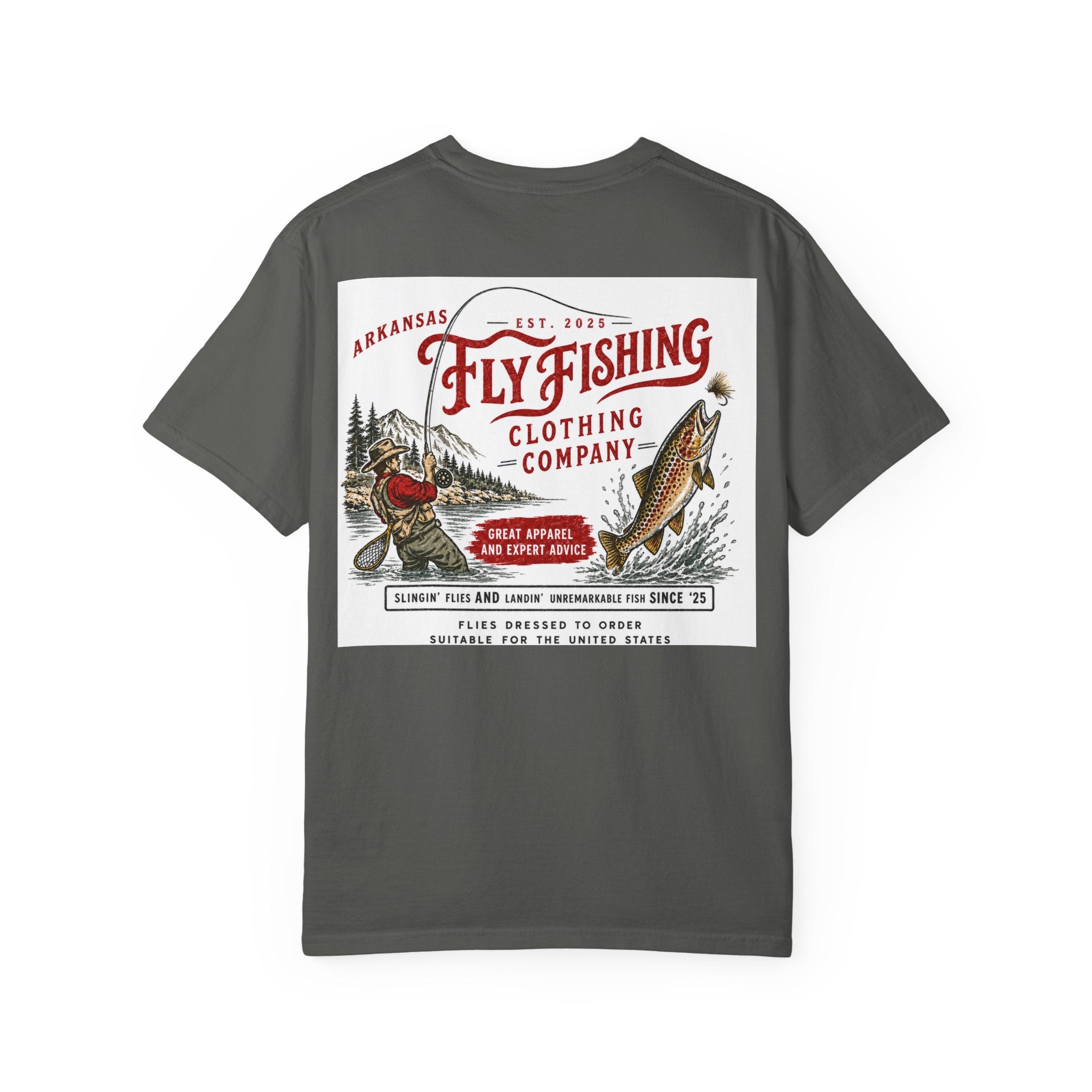 AFFCC Vintage Hog/Trout Hybrid Patch T-Shirt | Small Chest Pocket Graphic/ Large Vintage Back Graphic