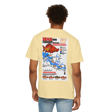 AFFCC Little Red River Arkansas Trout Map T-Shirt — 'Hogs Live Here' Fishing Guide Tee