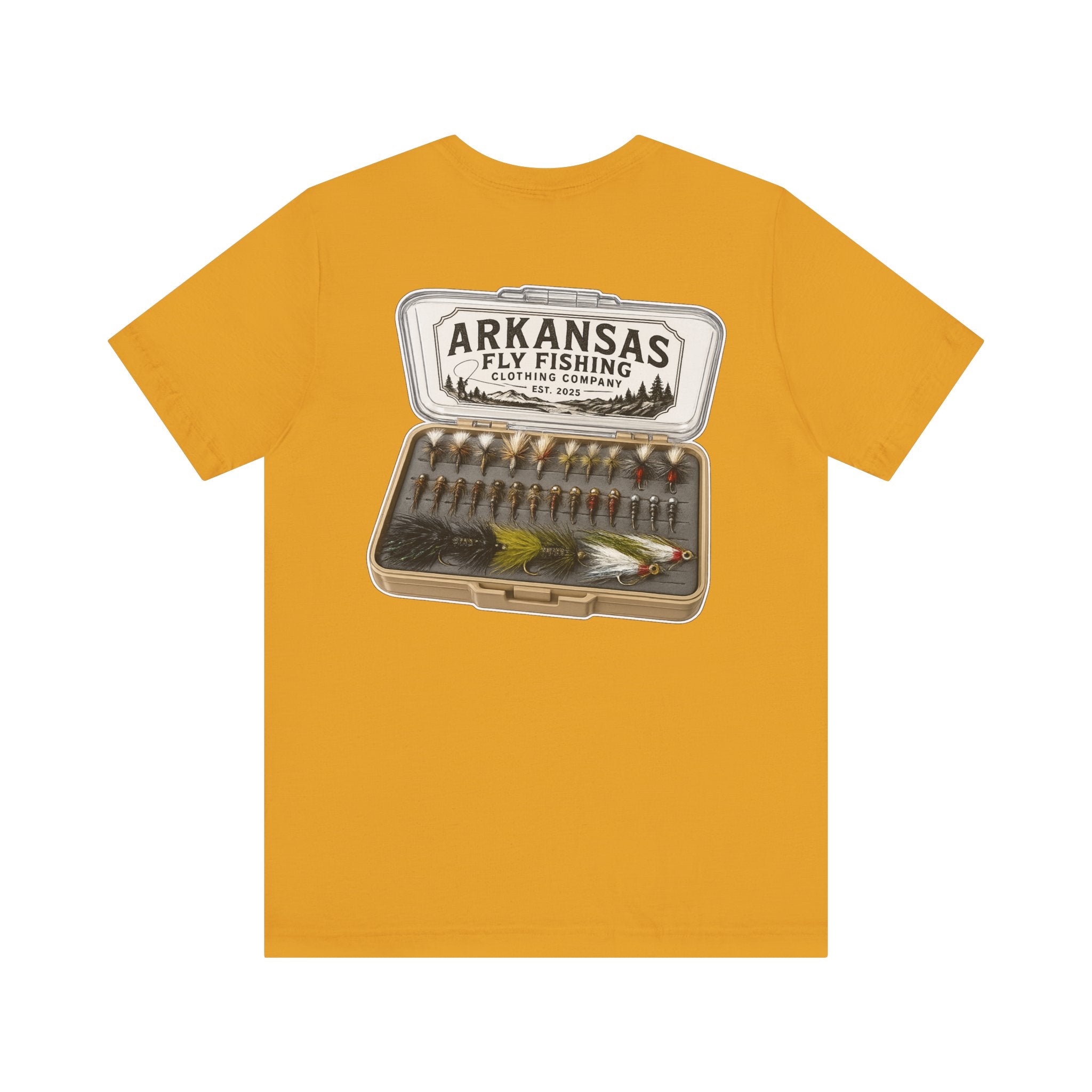 Athletic Fit Runs Small ARKANSAS FLY FISHING CLOTHING COMPANY - FLY BOX Unisex Jersey Short Sleeve Tee