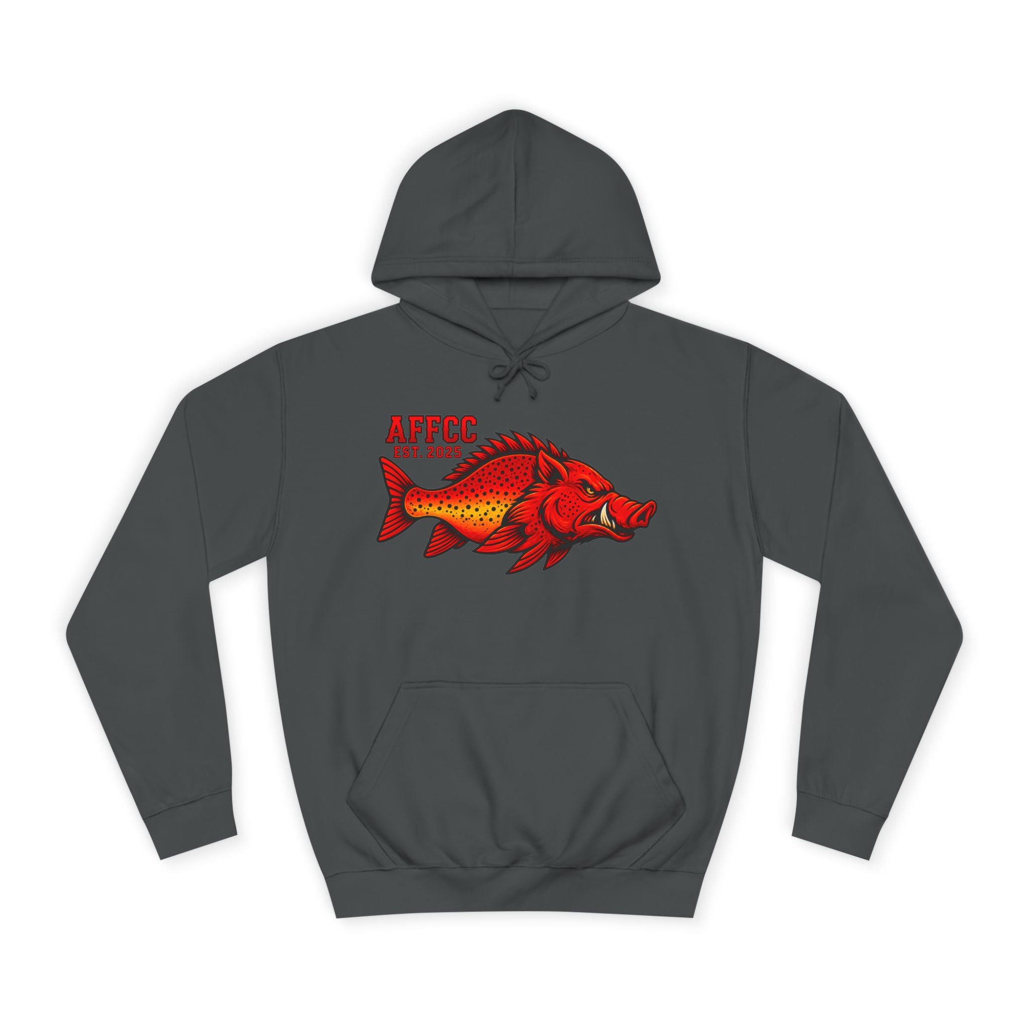 AFFCC Logo Hoodie — Red Hog/Trout "AFFCC Est. 2025"