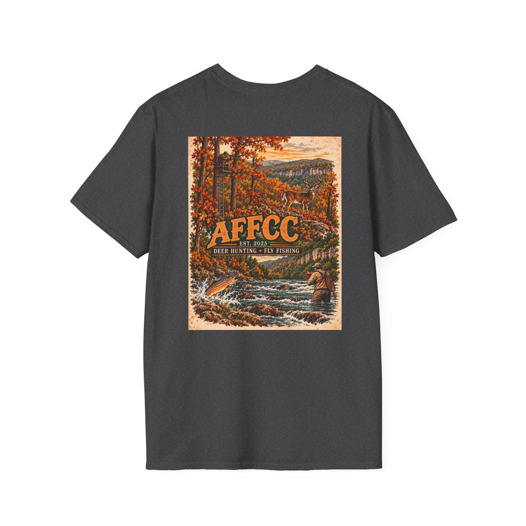 AFFCC Deer hunting and Fall River Fly Fishing Graphic T‑Shirt
