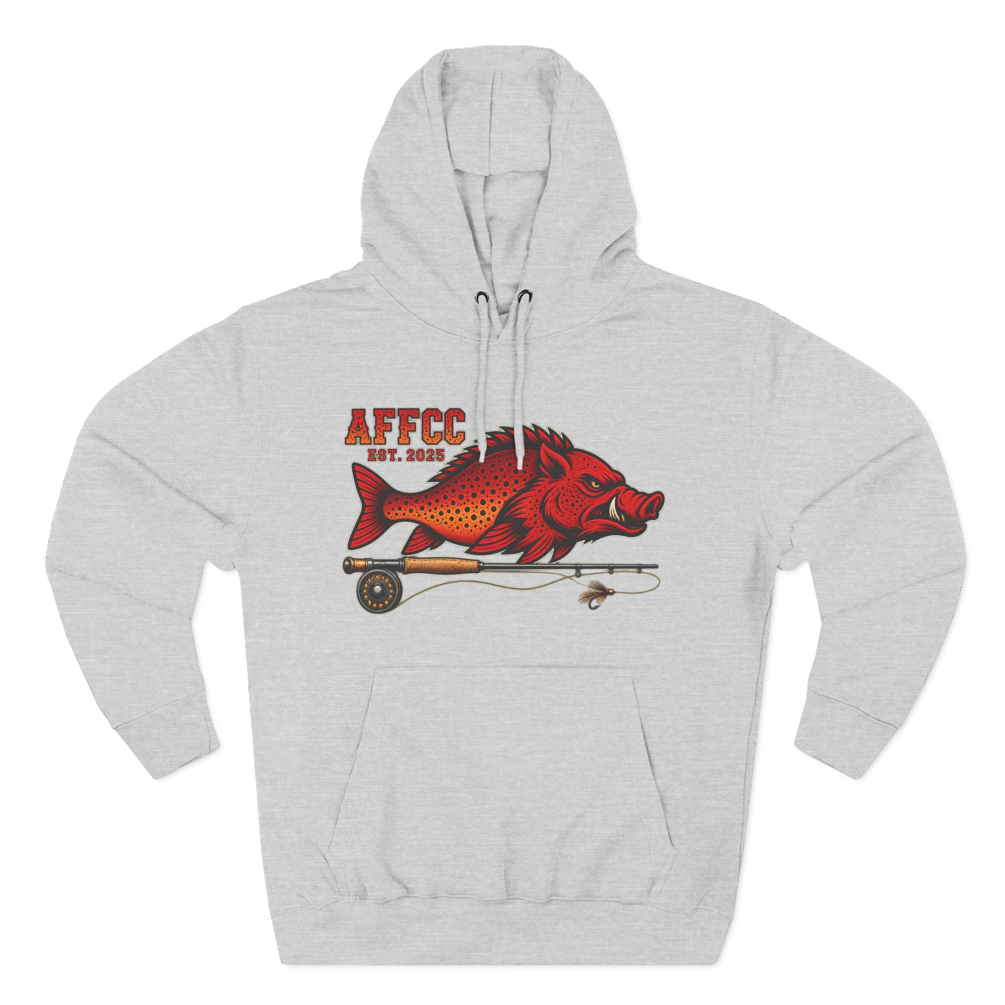AFFCC Logo Hoodie — 'AFFCC' Hog/Trout Fly Rod Design