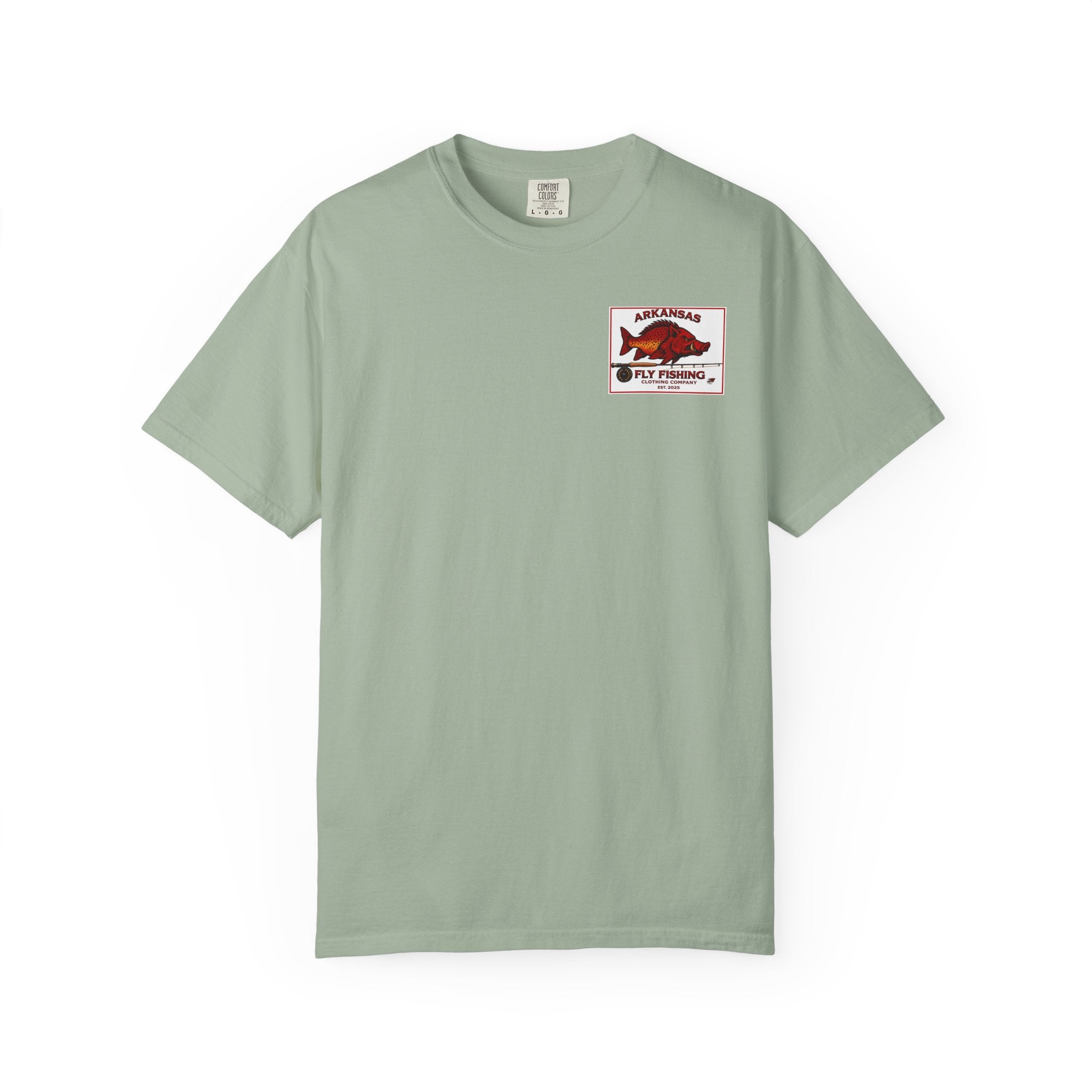 AFFCC Beer Menu Fly Fishing T‑Shirt — AFCC River Classics Vintage Patch Design