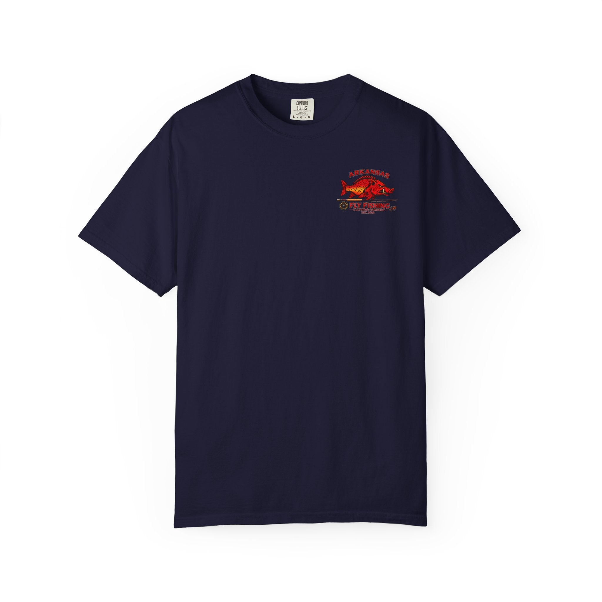 AFFCC White River Fishing Map T-Shirt — “Hogs Are Caught Here” Arkansas White River Trout Map