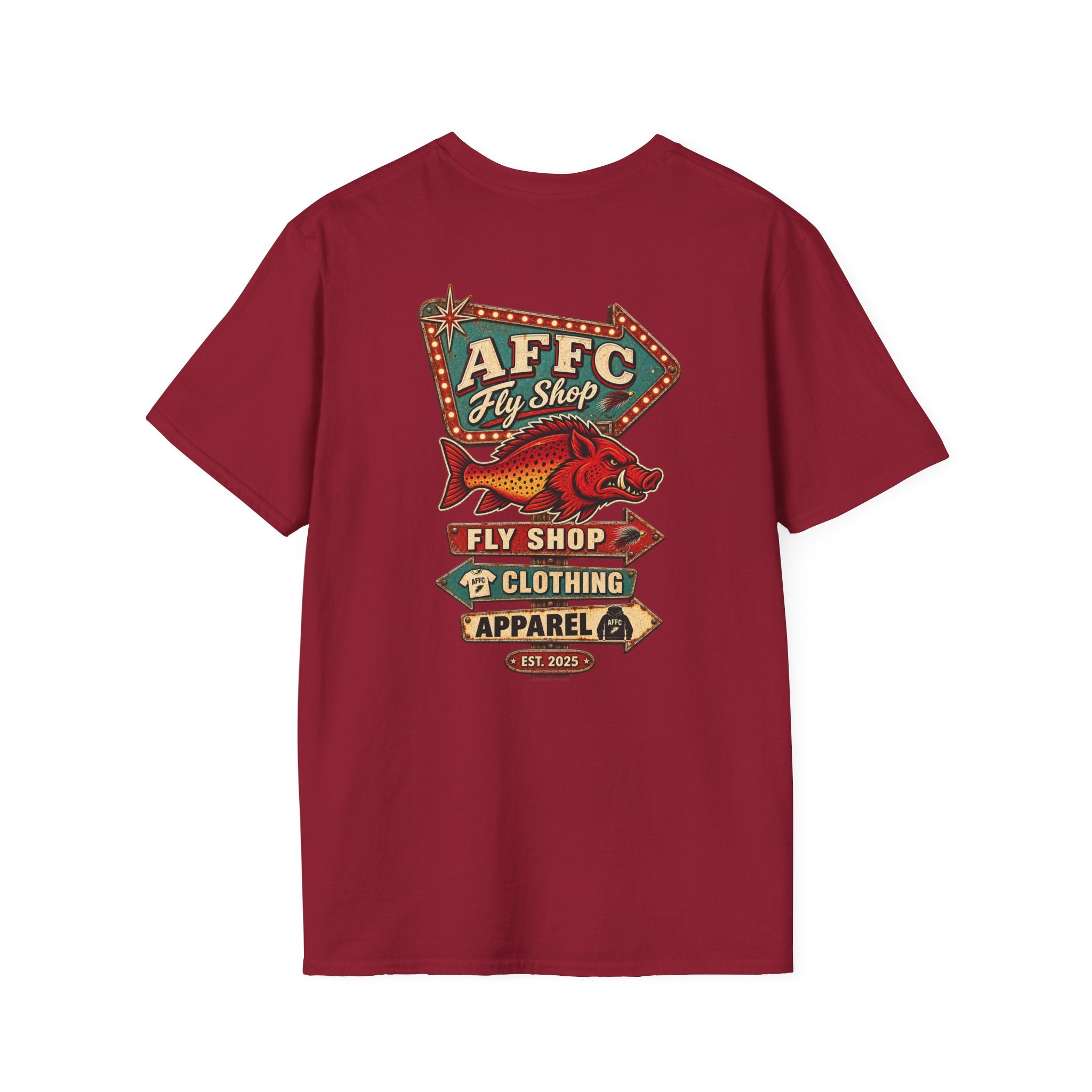 AFFCC Arkansas Fly Fishing Clothing Company Logo T-Shirt | Retro Sign Angler Shirt
