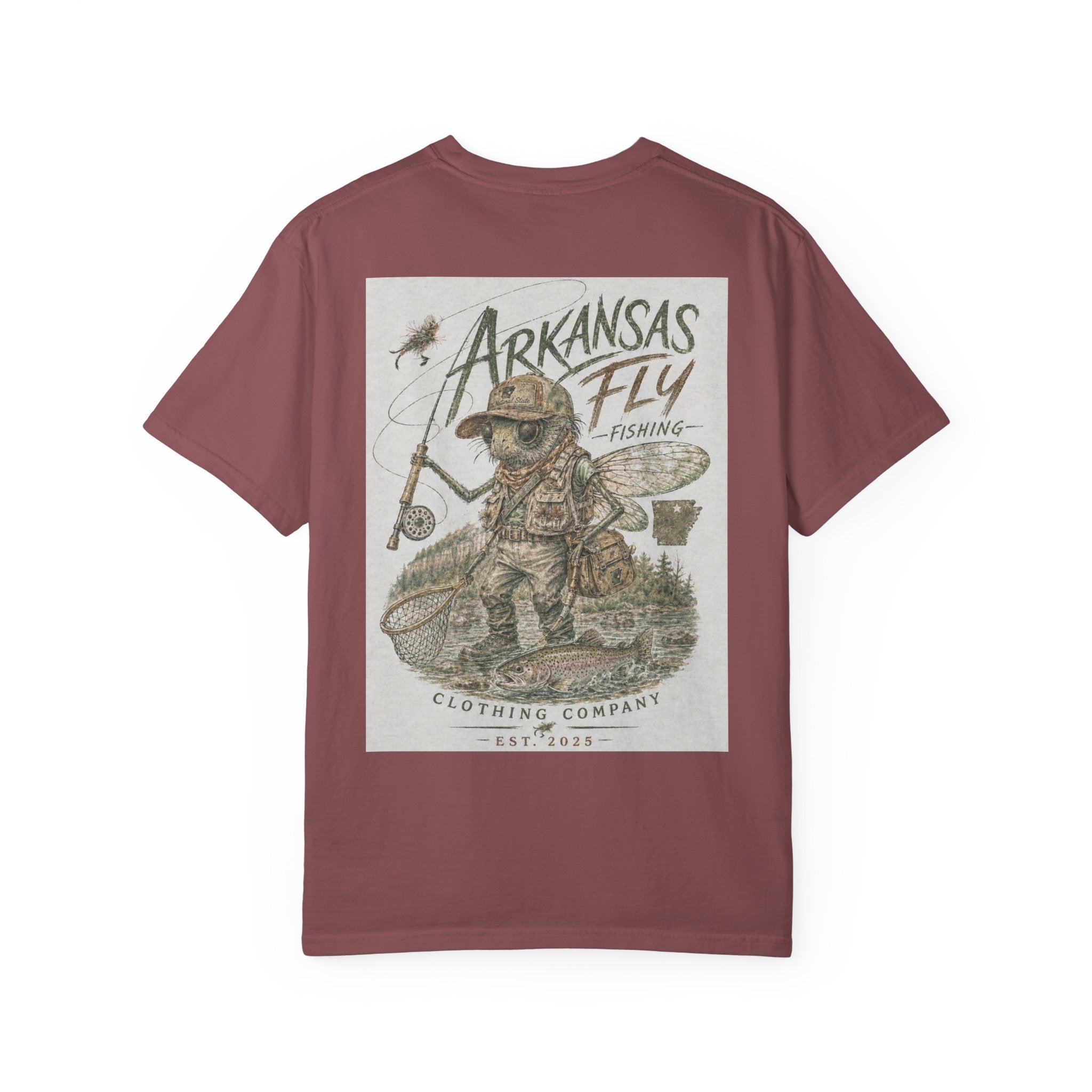 AFFCC Arkansas Fly Fishing Illustration T-Shirt | Vintage Angler Graphic