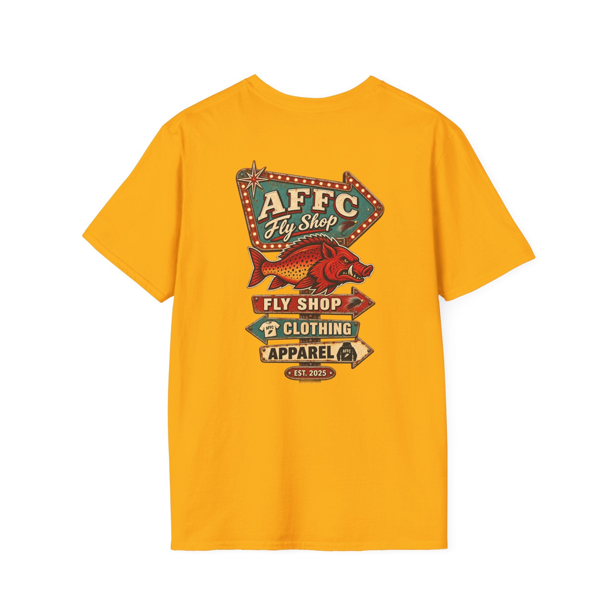 AFFCC Arkansas Fly Fishing Clothing Company Logo T-Shirt | Retro Sign Angler Shirt