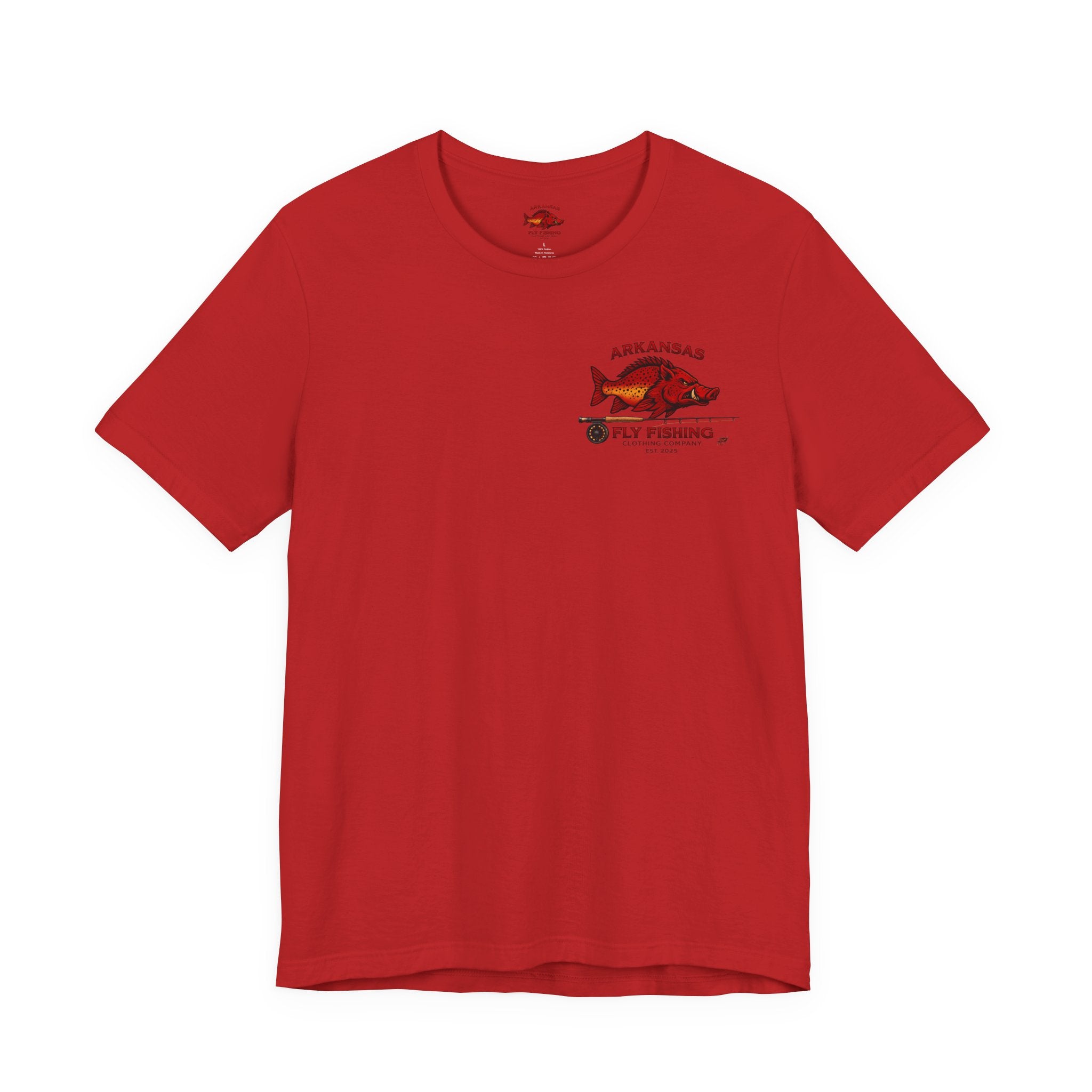 Athletic fit Runs Small AFFCC Arkansas Fly Fishing Tee – Brown Trout Graphic Short Sleeve Shirt