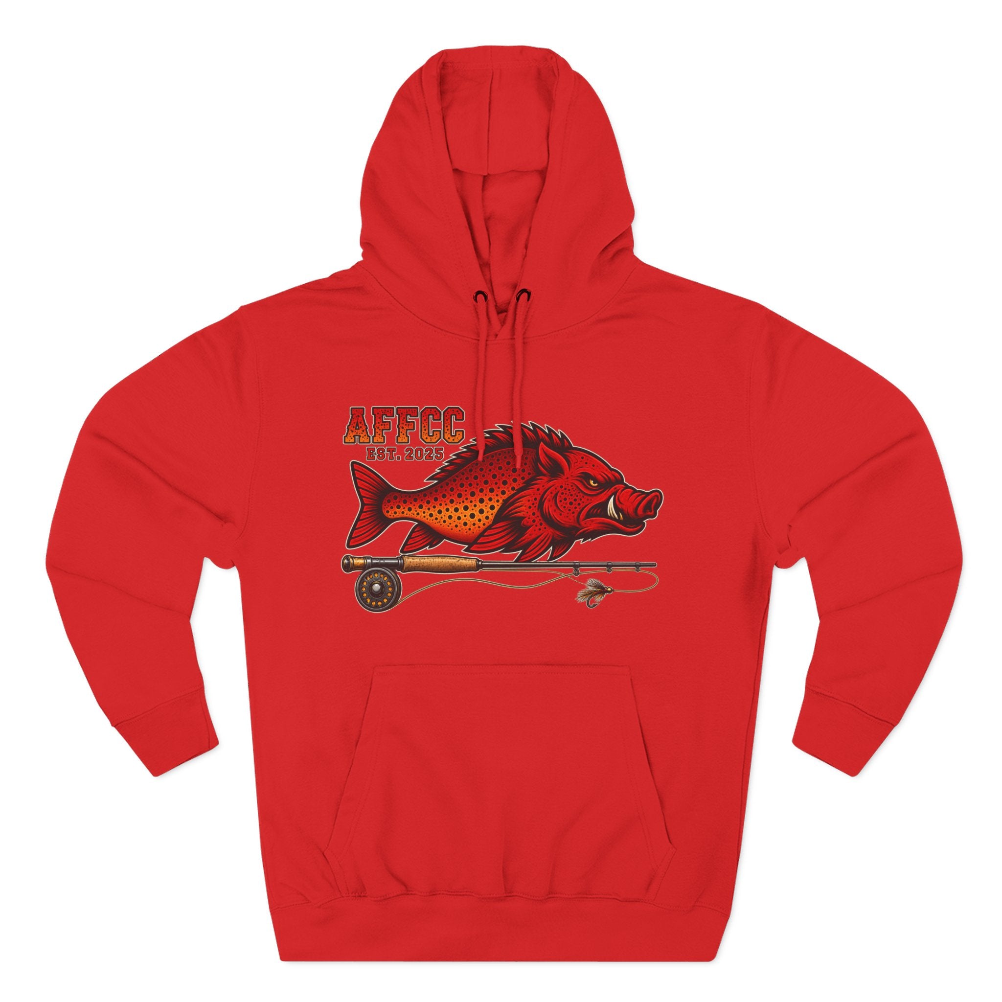 AFFCC Logo Hoodie — 'AFFCC' Hog/Trout Fly Rod Design