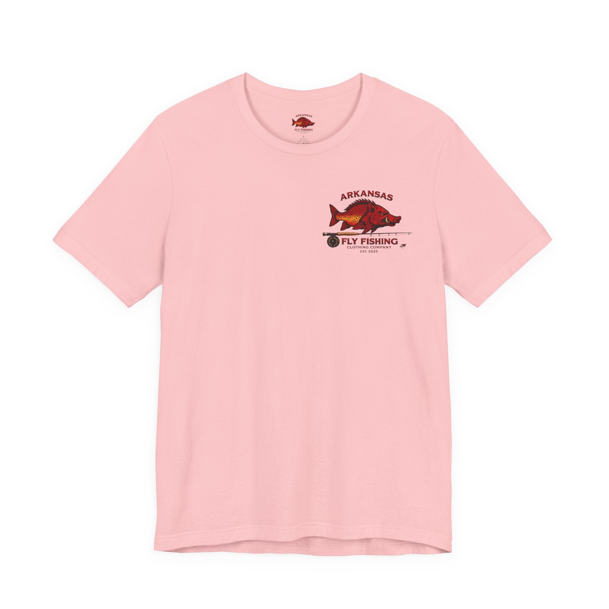 Athletic fit Runs Small AFFCC Arkansas Fly Fishing Tee – Brown Trout Graphic Short Sleeve Shirt