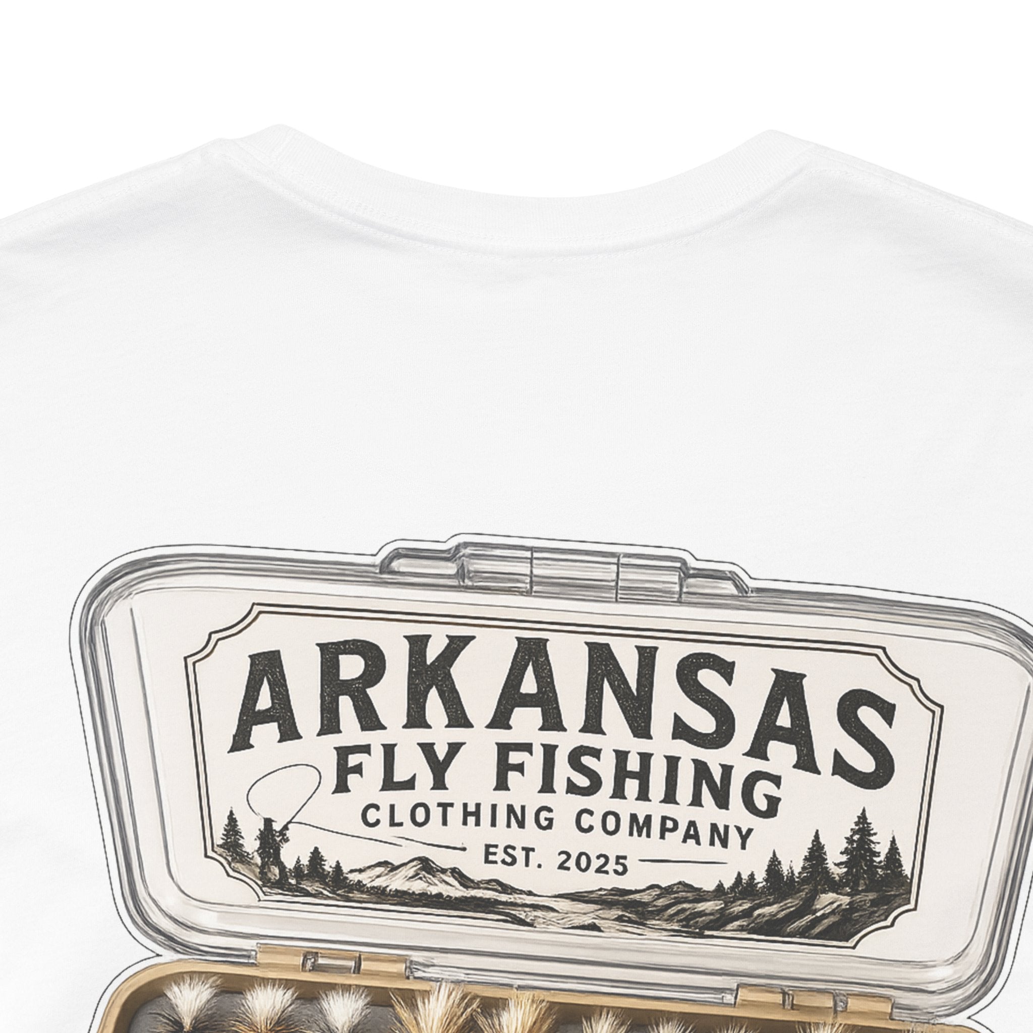Athletic Fit Runs Small ARKANSAS FLY FISHING CLOTHING COMPANY - FLY BOX Unisex Jersey Short Sleeve Tee
