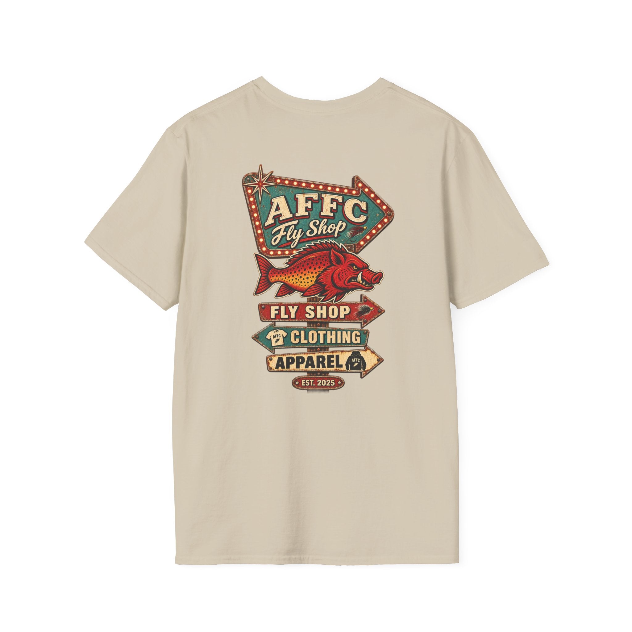 AFFCC Arkansas Fly Fishing Clothing Company Logo T-Shirt | Retro Sign Angler Shirt